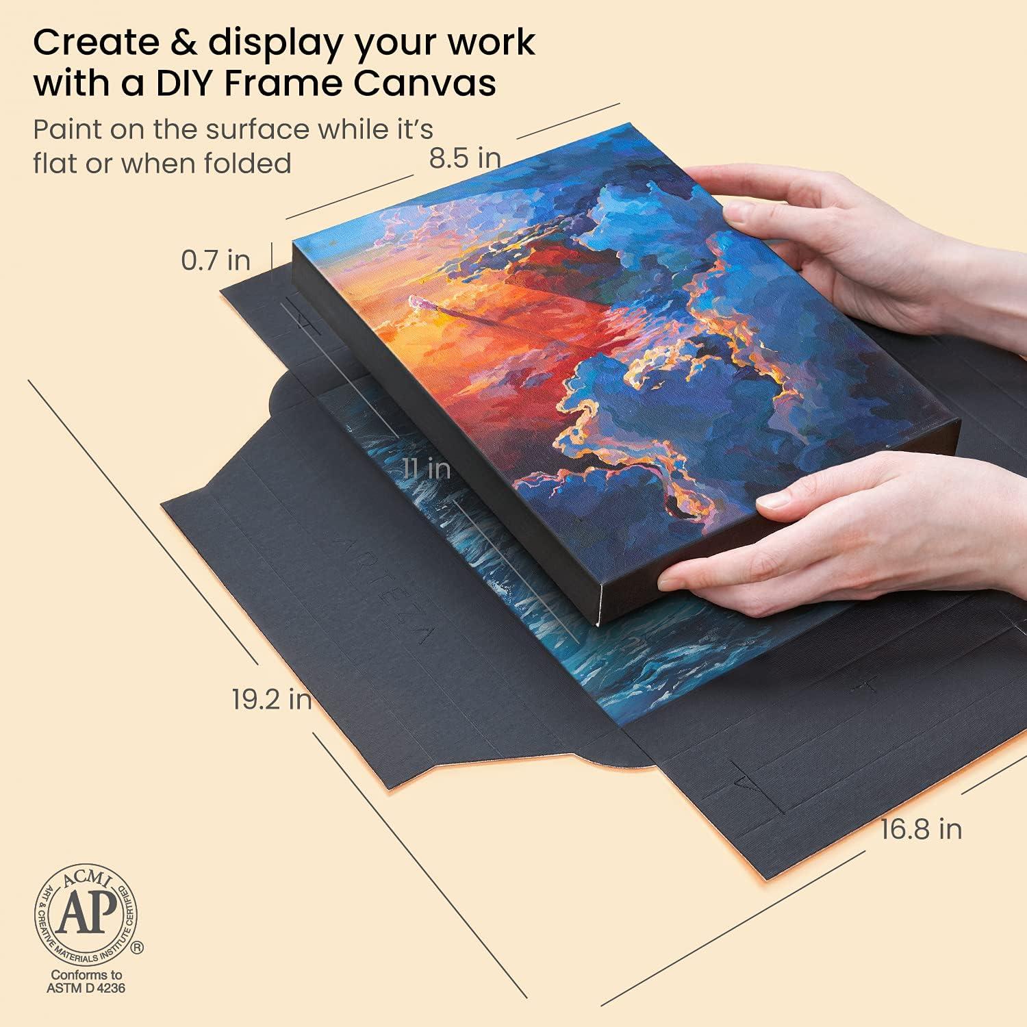 ARTEZA DIY Frame Canvases for Painting, 5 Sheets, 8.5×11 Inches, Black(8.5 x 11 inches)