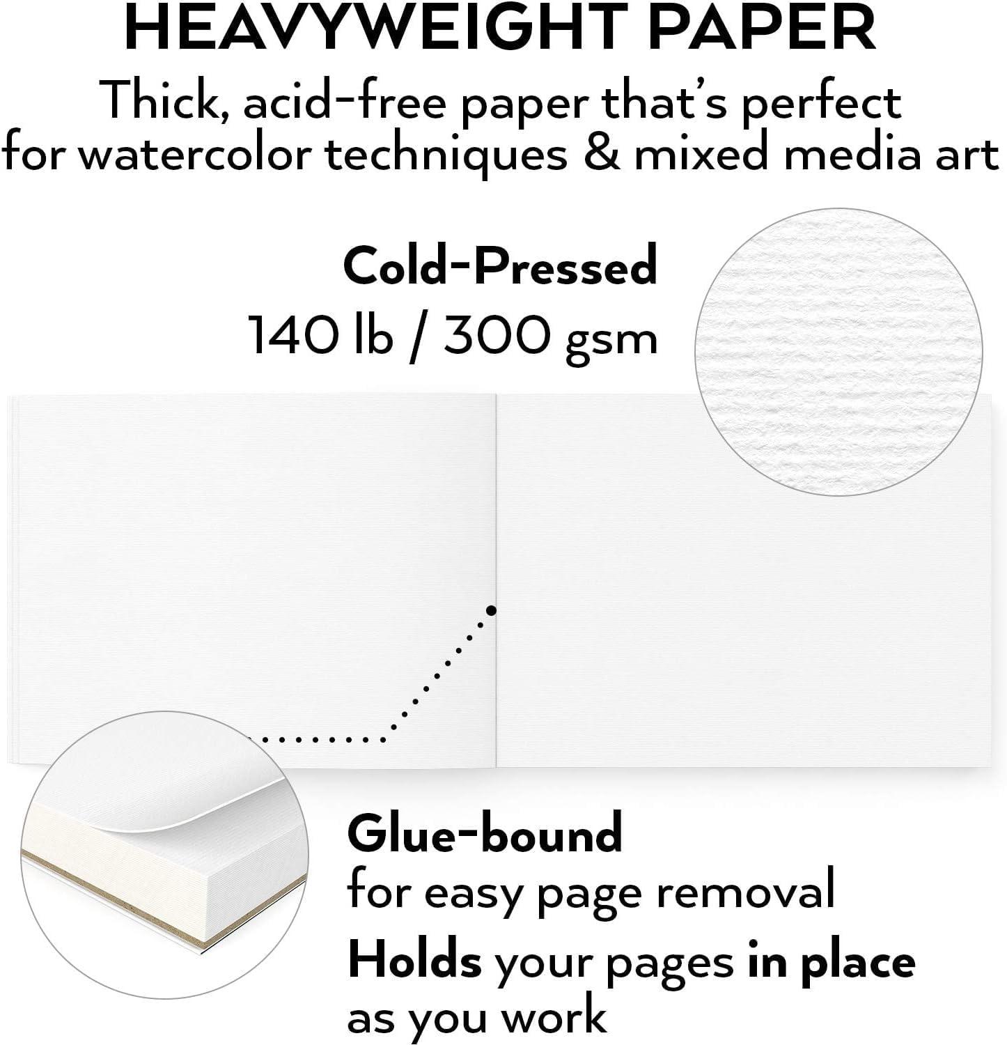 ARTEZA Watercolor Paper, Pack of 2, 32 Sheets Each, 9×12 Inch Watercolor Sketchbook, 140lb/300gsm, Cold Press, Acid Free Art Paper(64 Sheets  9×12 Inch)