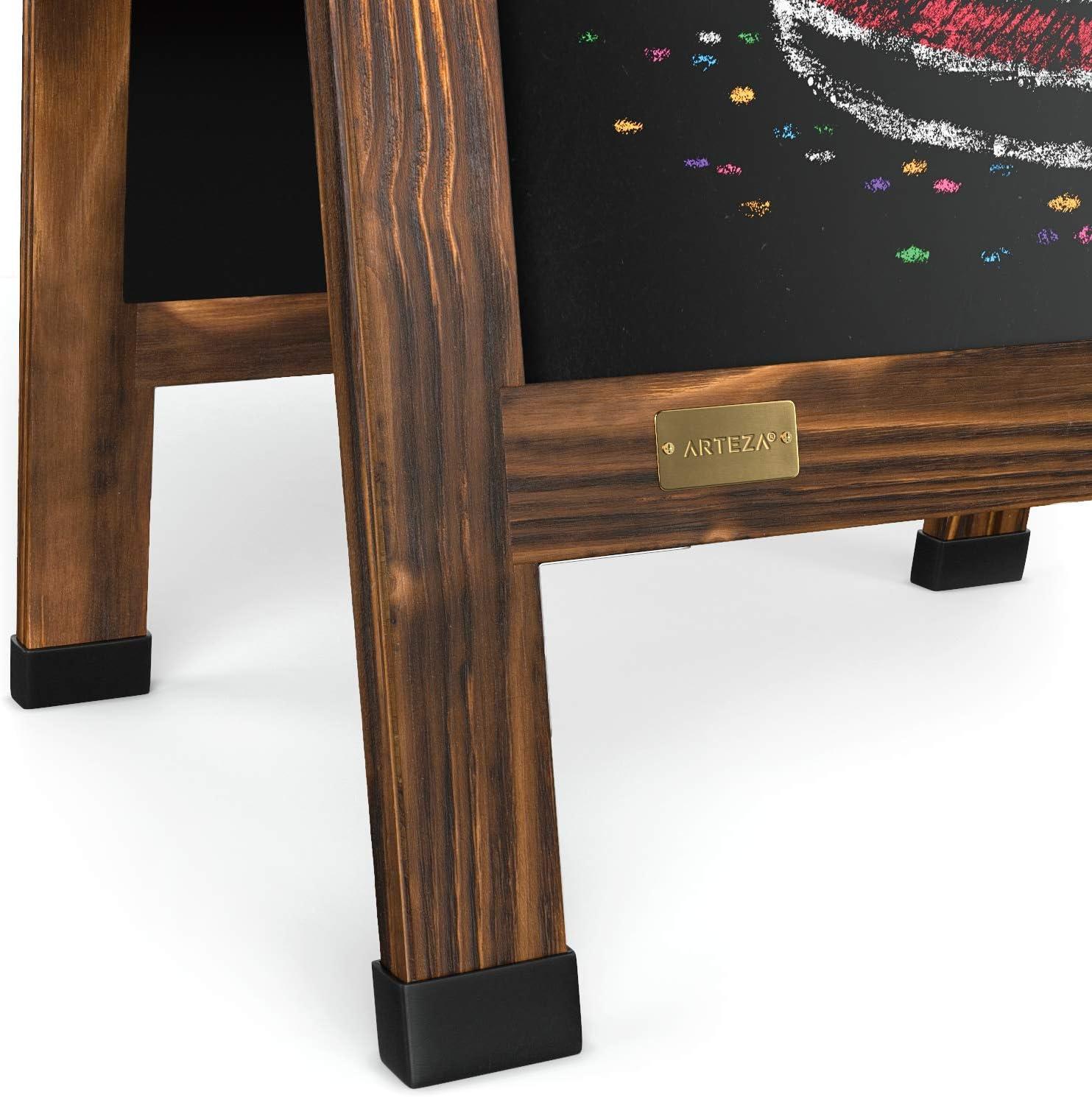 Arteza 40×20 Inch A-Frame Chalkboard Easel Set, Outdoor Chalkboard Sign with Chalk Sticks, Chalk Markers, Erasers, and Stencils, Standing Sign, Office Supplies for Businesses, Announcements & Events(40×20 Inch + Markers)
