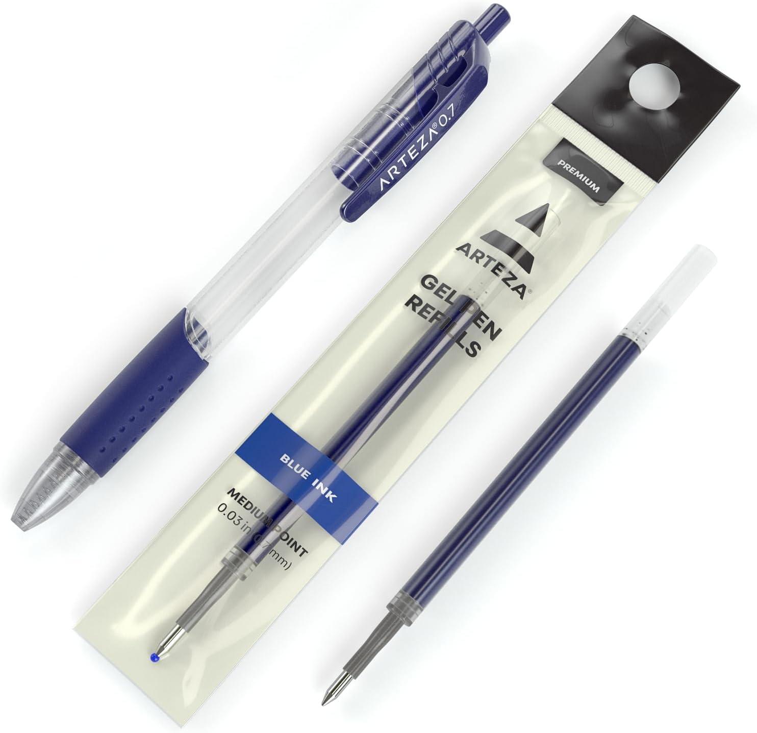 ARTEZA Gel Pen Refills, Pack of 50 – Blue Ink Rollerball Refills with Fine Tip, Quick-Drying, Non-Toxic, for Office, School & Everyday Writing(Pack of 50 (Refills))