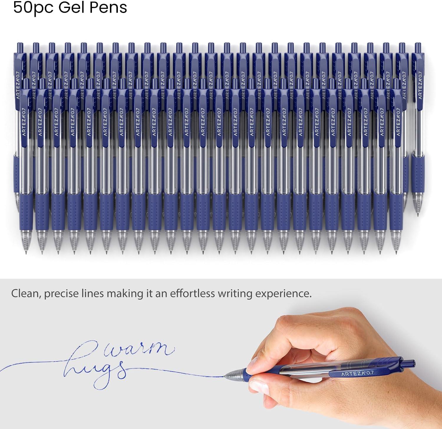 ARTEZA Gel Pen Refills, Pack of 50 – Blue Ink Rollerball Refills with Fine Tip, Quick-Drying, Non-Toxic, for Office, School & Everyday Writing(50 Pack)