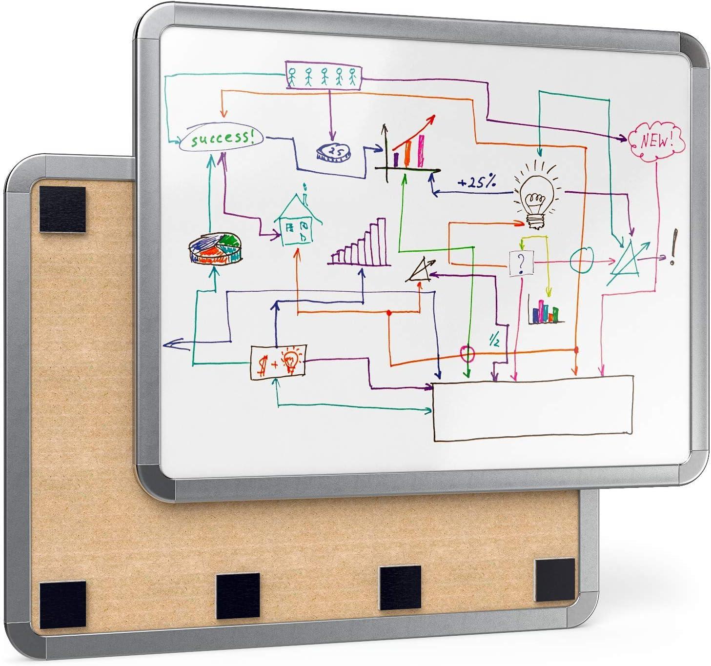 Arteza Framed Magnetic Cork Whiteboard Set, 12×14 inches, 2-Pack Dry Erase Lap Boards with Push Pins, Markers & Magnets, Office & Back to School Supplies for Home, Classroom, Students, Brainstorming(11×14 inches)