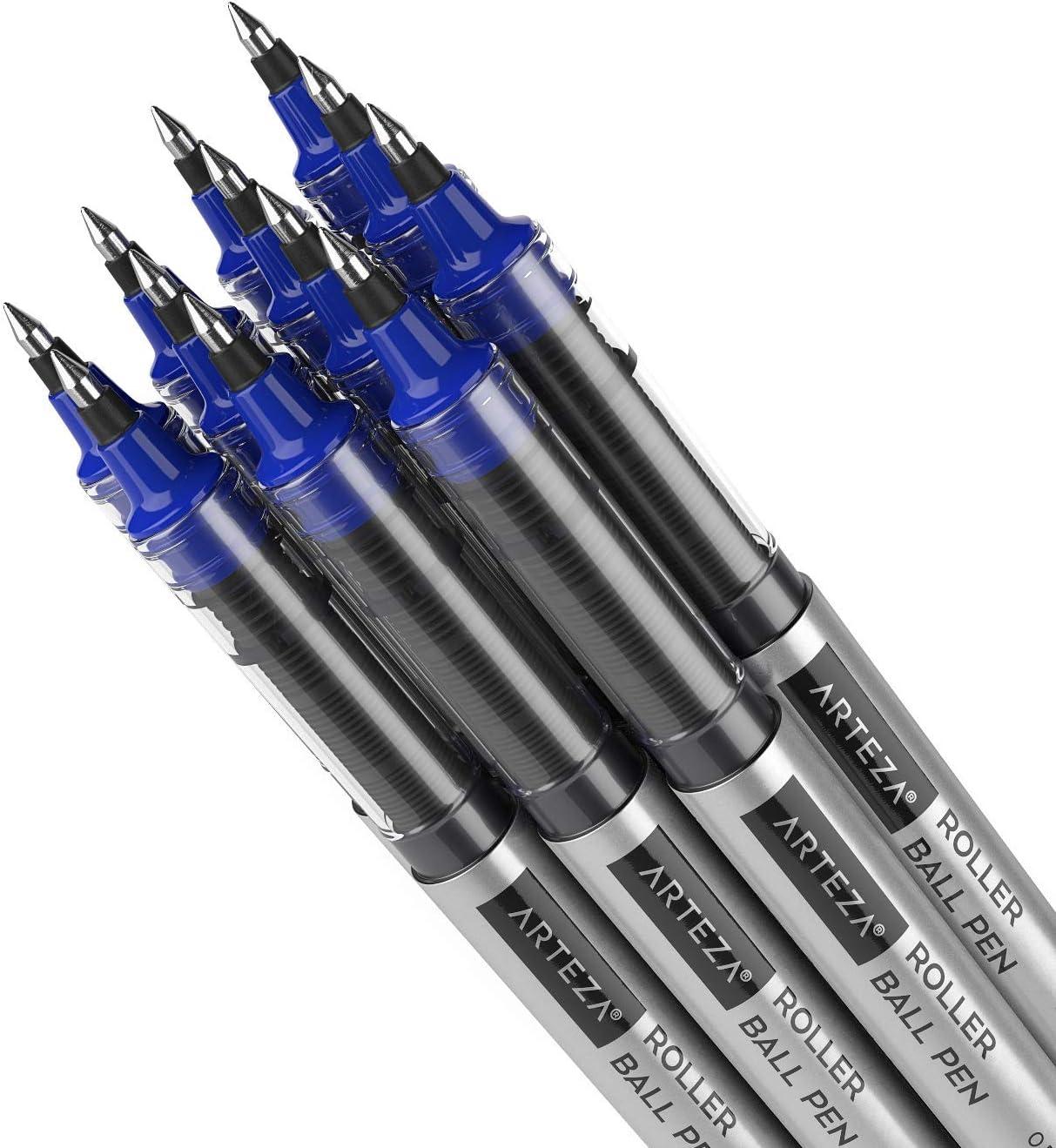 ARTEZA Rollerball Pens, Pack of 20 – Blue Liquid Ink Pens with 0.7 mm Fine Point for Note-Taking, Bullet Journaling, Office & School Writing Tasks(Blue)