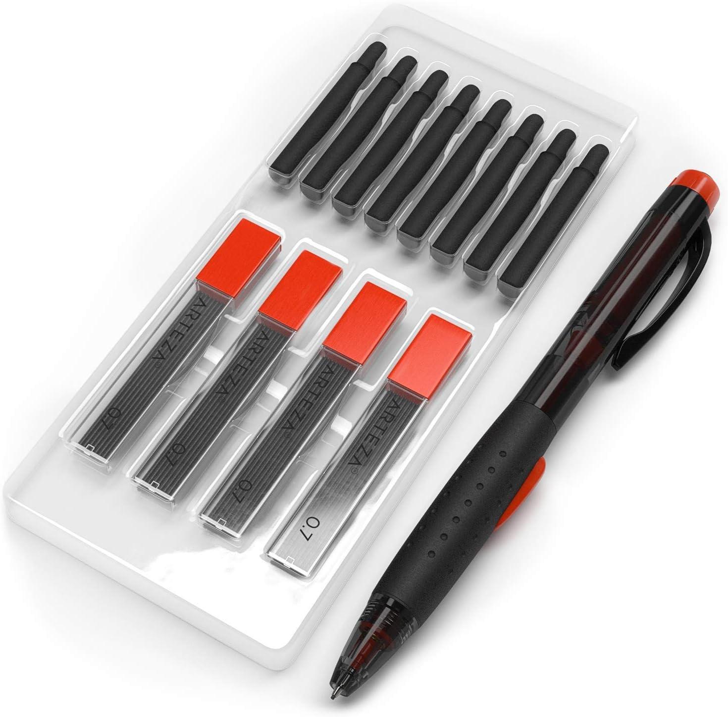 ARTEZA HB Mechanical Pencil Pack of 20, 0.7 Millimeter Medium Point Lead and Replaceable Eraser, Latex-Free Grip, Office and School Supplies(1 Count (Pack of 16))