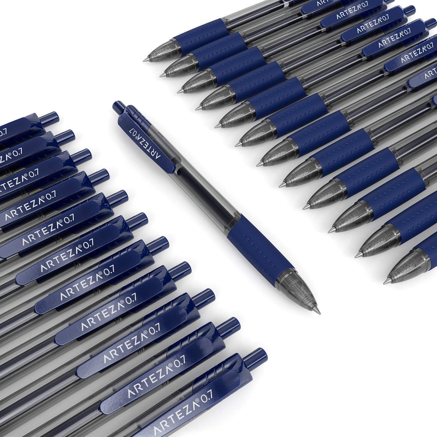 ARTEZA Gel Pen Refills, Pack of 50 – Blue Ink Rollerball Refills with Fine Tip, Quick-Drying, Non-Toxic, for Office, School & Everyday Writing(24 Pack)