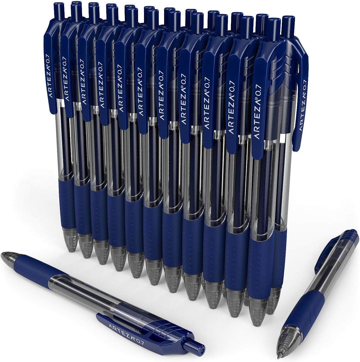 ARTEZA Gel Pen Refills, Pack of 50 – Blue Ink Rollerball Refills with Fine Tip, Quick-Drying, Non-Toxic, for Office, School & Everyday Writing(24 Pack)