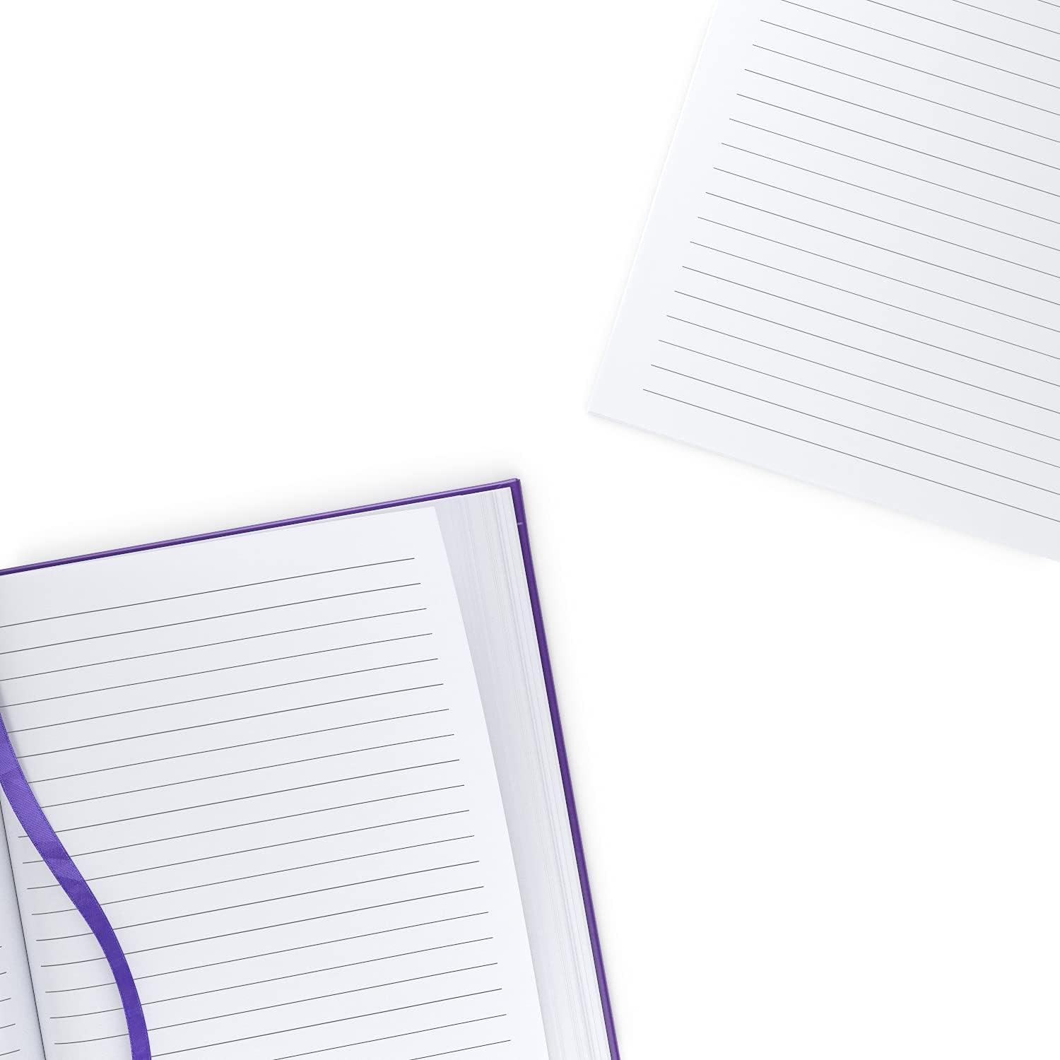 ARTEZA Journal Notebooks, Pack of 2, 6×8 Inches, 96 Sheets, Green and Saddle, Hardcover Notepads with Lined Paper(Lavender Field & Purple)