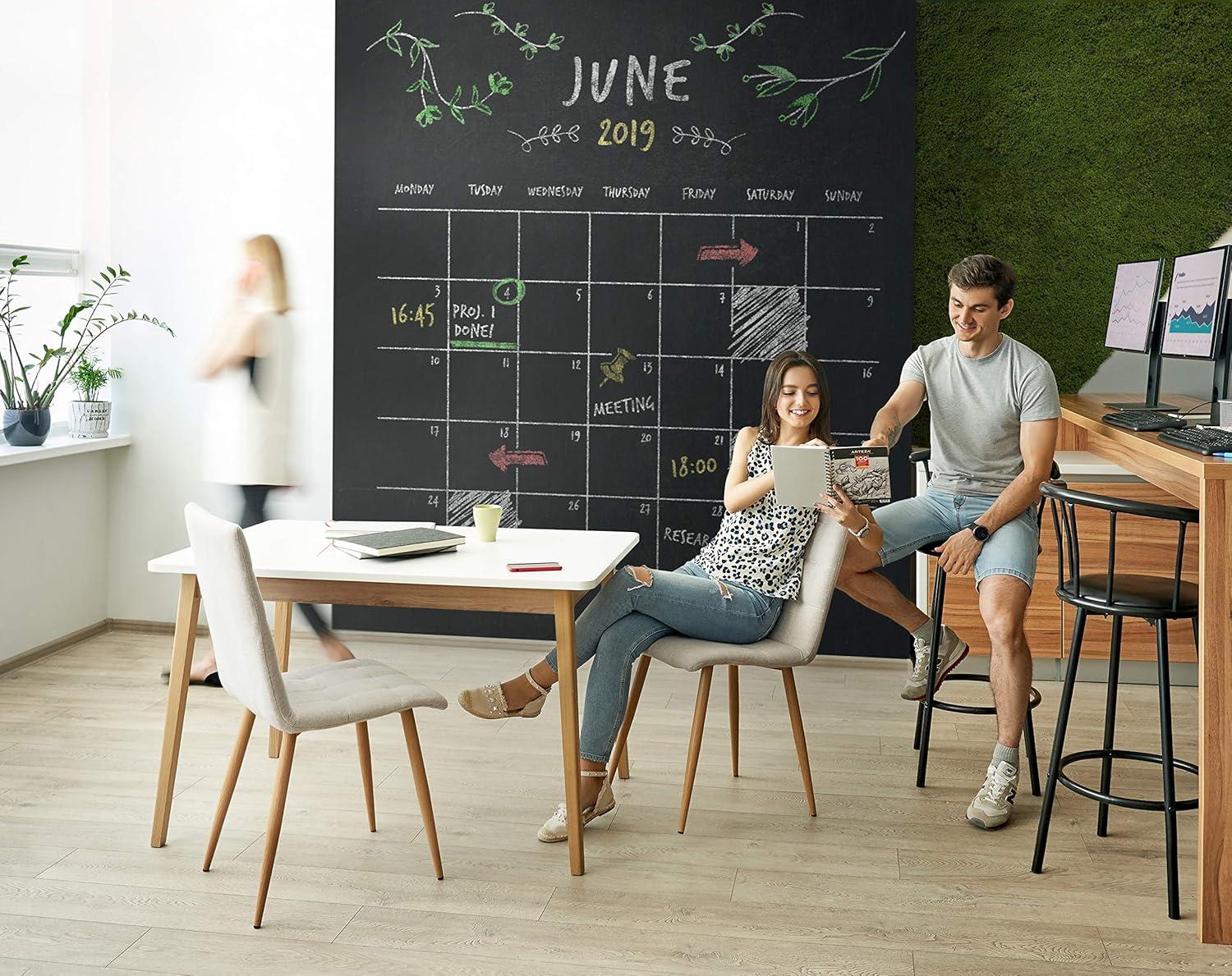 ARTEZA Black Chalkboard Peel and Stick Wall Sticker, 16 Feet x 17.7 Inches