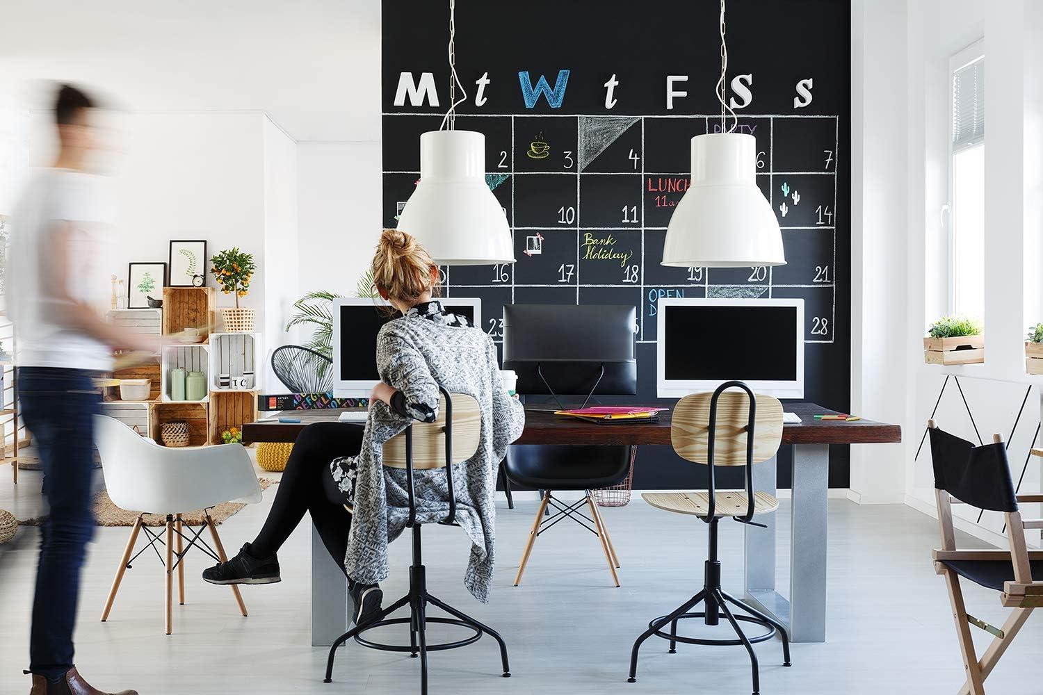 ARTEZA Black Chalkboard Peel and Stick Wall Sticker, 16 Feet x 17.7 Inches