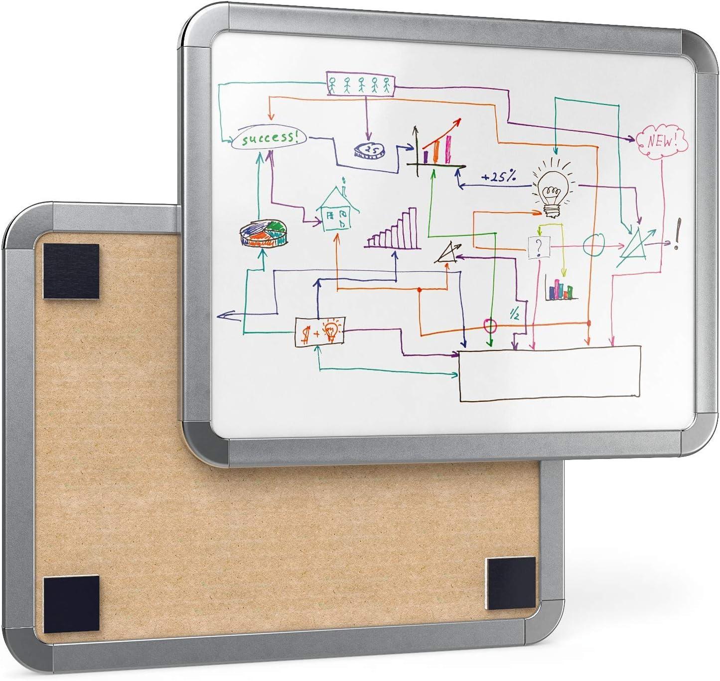 Arteza Framed Magnetic Cork Whiteboard Set, 12×14 inches, 2-Pack Dry Erase Lap Boards with Push Pins, Markers & Magnets, Office & Back to School Supplies for Home, Classroom, Students, Brainstorming(8.5×11 inches)