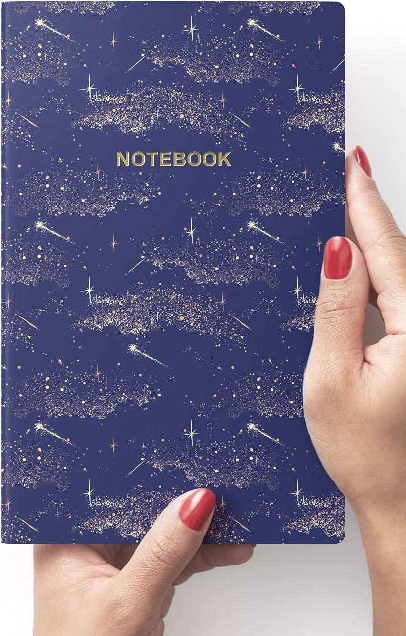 ARTEZA Pocket Notebooks, 5 x 8 Inches, Set of 5, 40 Sheets Each, Abstract Design, 2 Ruled, 2 Dotted and 1 Blank Softcover Journal with Smooth Paper(Constellation Designs)