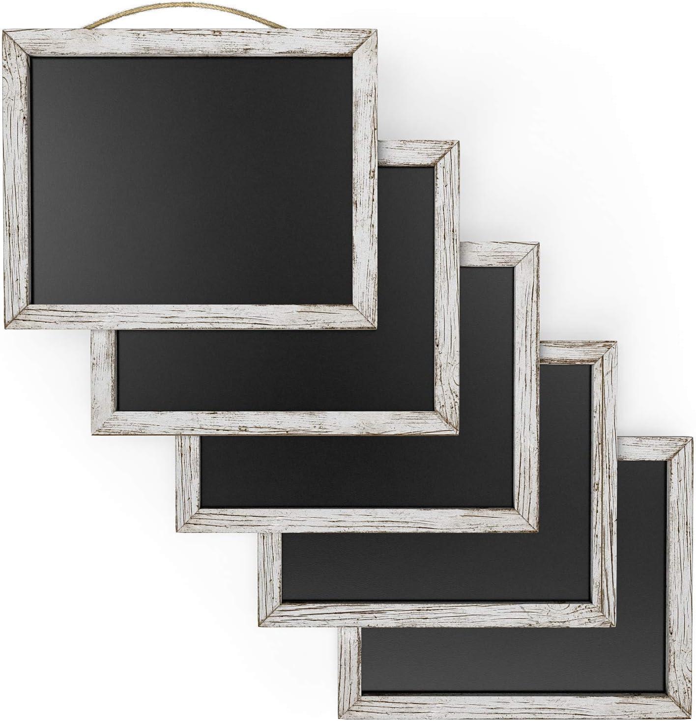 ARTEZA Vintage Framed Chalkboards, Pack of 5, 9.5 x 12 Inches, Decorative Blackboards with String, Art Supplies for Cafes, Stores, Kitchen, Weddings & Special Events