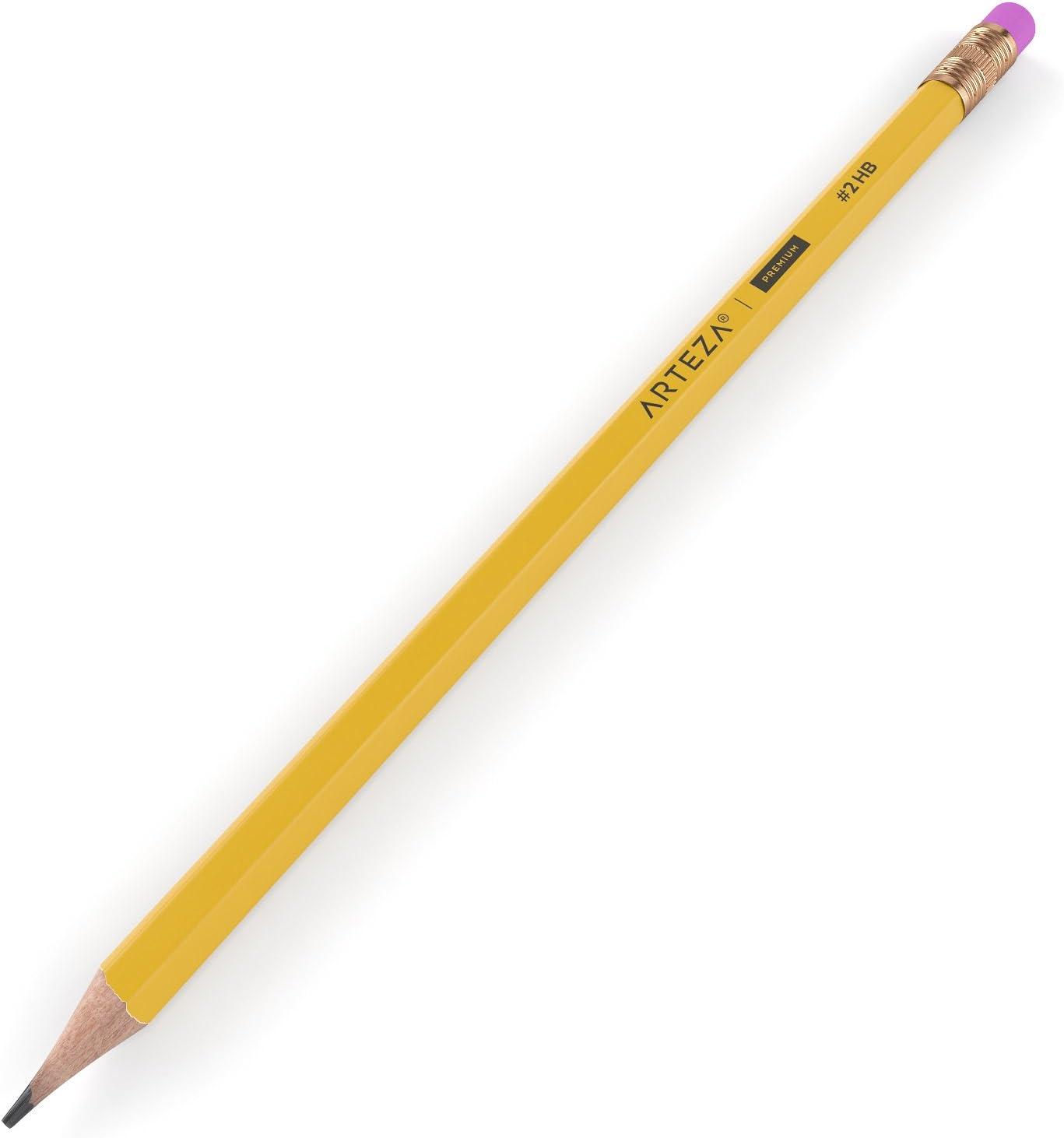 ARTEZA HB Pencils #2, Pack of 48 Wood-Cased Graphite Pre-Sharpened Pencils in Bulk, Office and School Supplies for Exams, Classrooms, Students