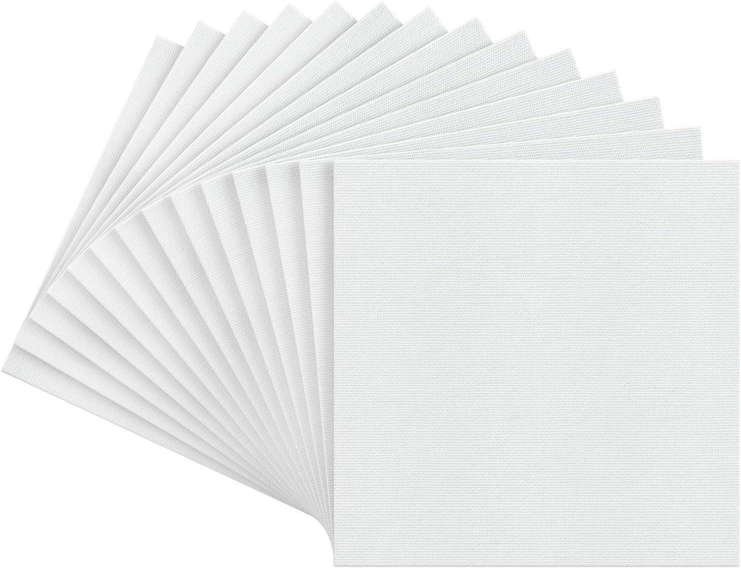 ARTEZA Canvas Boards for Painting, 5 x 7 Inches, Pack of 14, Blank White Small Canvas Panels for Acrylic, Oil and Gouache Painting(10 x 10 (Pack of 14))