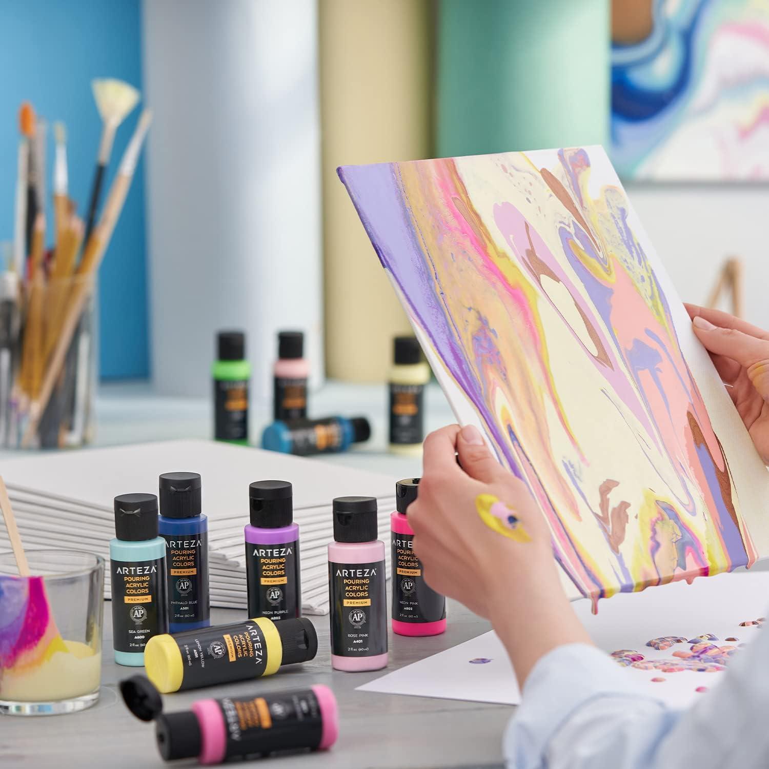 ARTEZA Canvas Boards for Painting, 8 x 10 Inches, Pack of 28, Blank White Canvas Panels for Acrylic, Oil and Gouache Painting(9 x 12  11 x 14  12 x 16  16 x 20 Inches)
