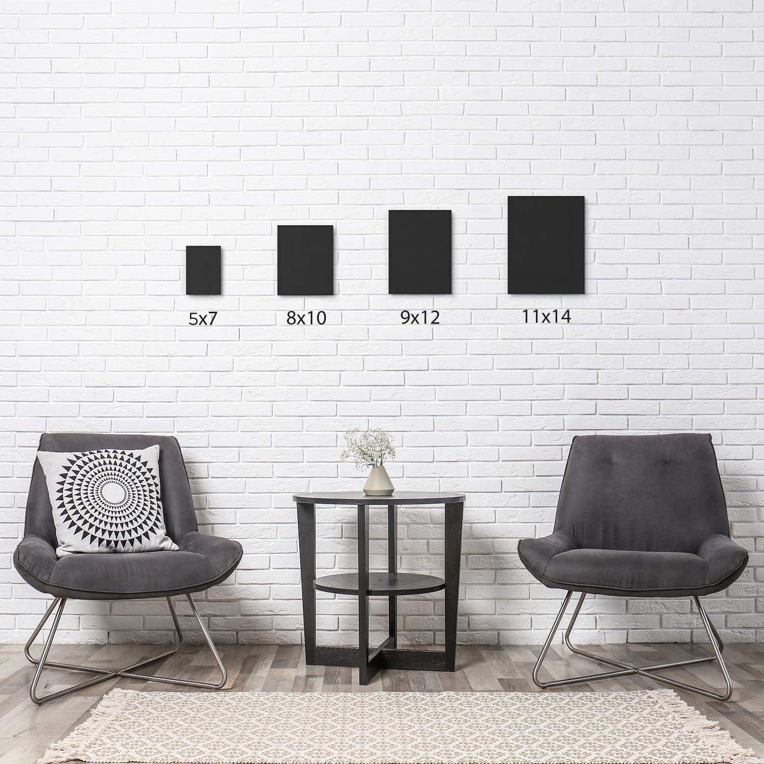 ARTEZA Black Canvas Boards for Painting, 9 x 12 Inches, Pack of 14, Blank Canvas Panels for Acrylic, Oil and Gouache Painting