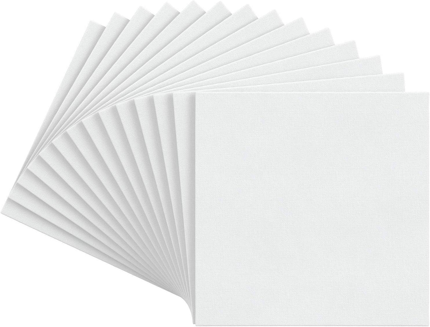 ARTEZA Canvas Boards for Painting, 8 x 10 Inches, Pack of 28, Blank White Canvas Panels for Acrylic, Oil and Gouache Painting(10″x10″)