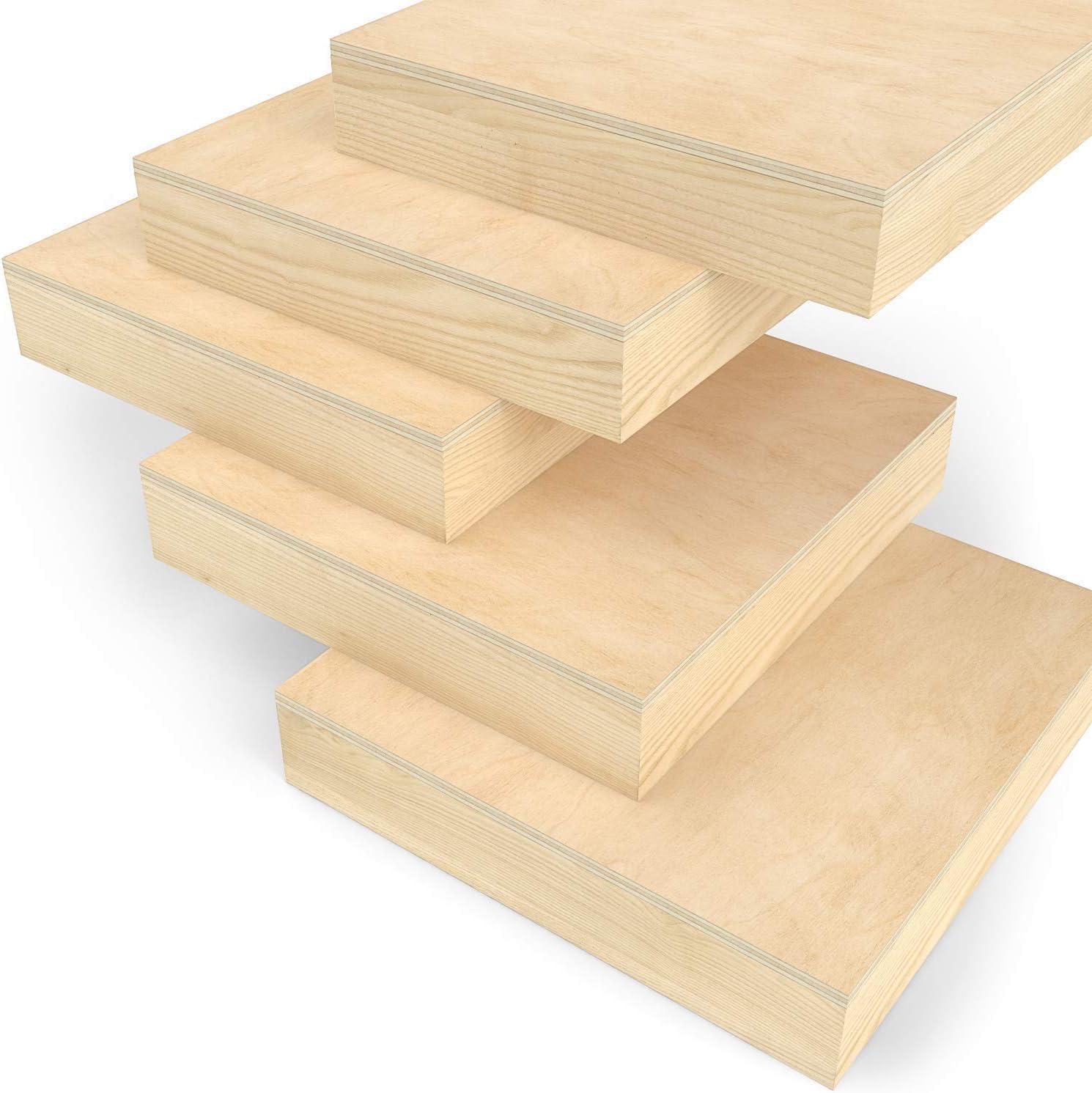 ARTEZA Wooden Canvas Board, 9×12 Inch, Pack of 5 | Cradled Birch Wood Panels for Painting, Acrylic Pouring, Encaustic Art & Wood Burning(8×8 Inch)