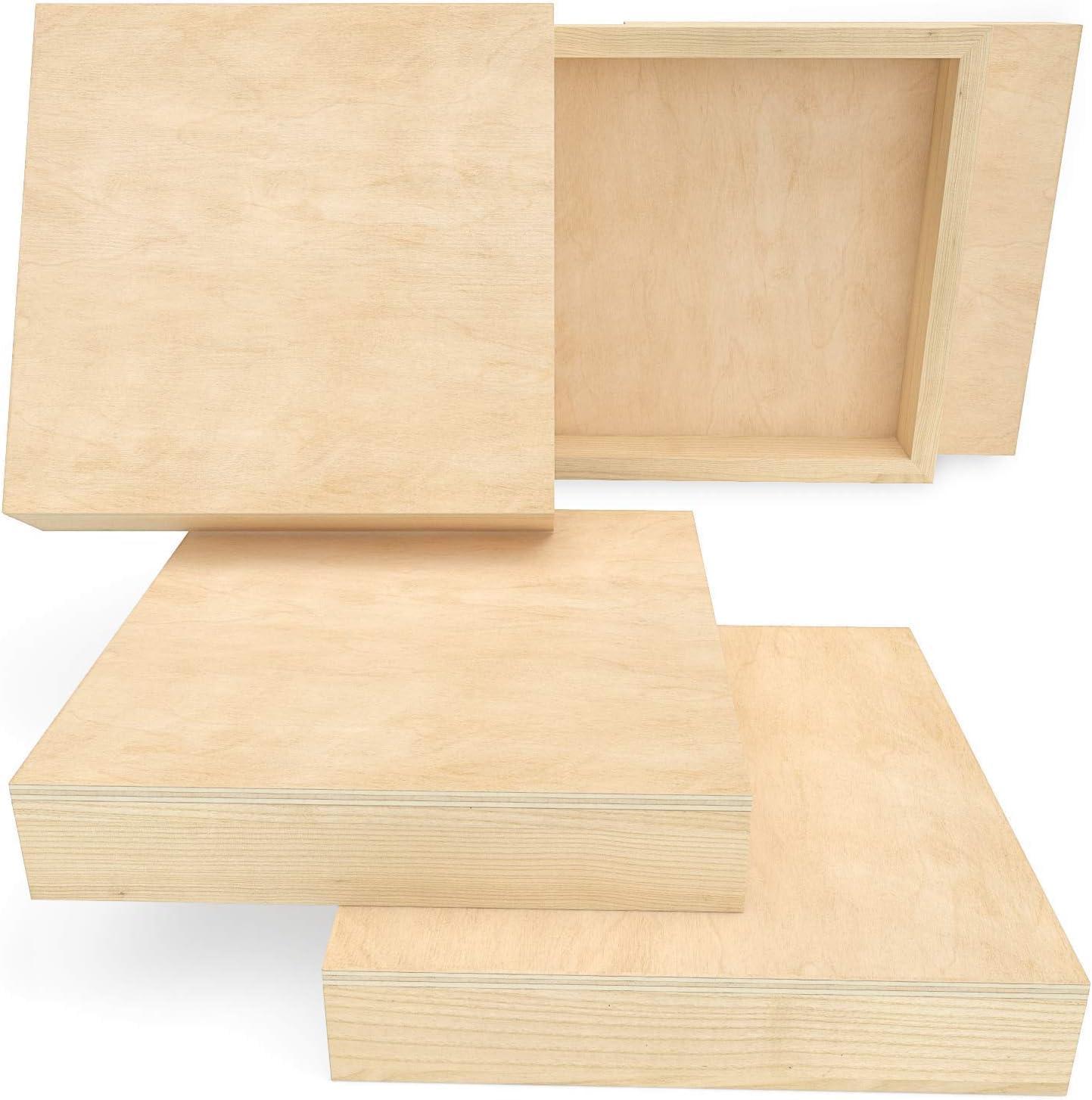 ARTEZA Wooden Canvas Board, 9×12 Inch, Pack of 5 | Cradled Birch Wood Panels for Painting, Acrylic Pouring, Encaustic Art & Wood Burning(8×8 Inch)