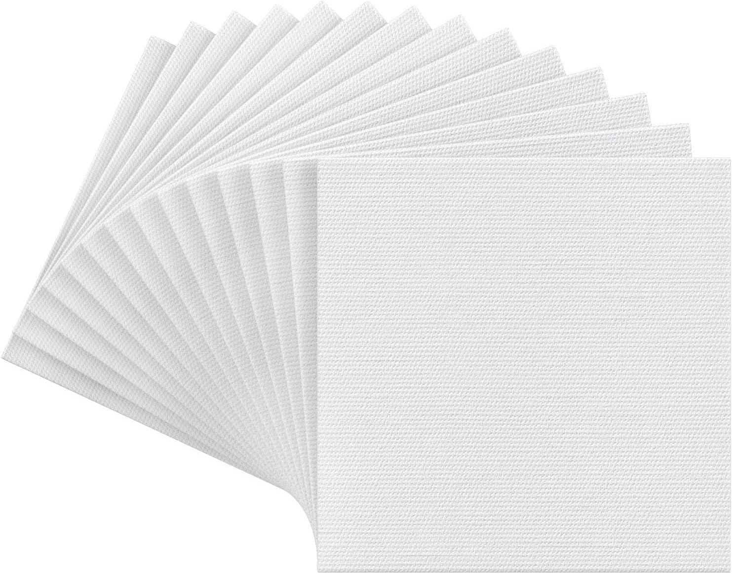 ARTEZA Canvas Boards for Painting, 8 x 10 Inches, Pack of 28, Blank White Canvas Panels for Acrylic, Oil and Gouache Painting(6 x 6 (Pack of 14))