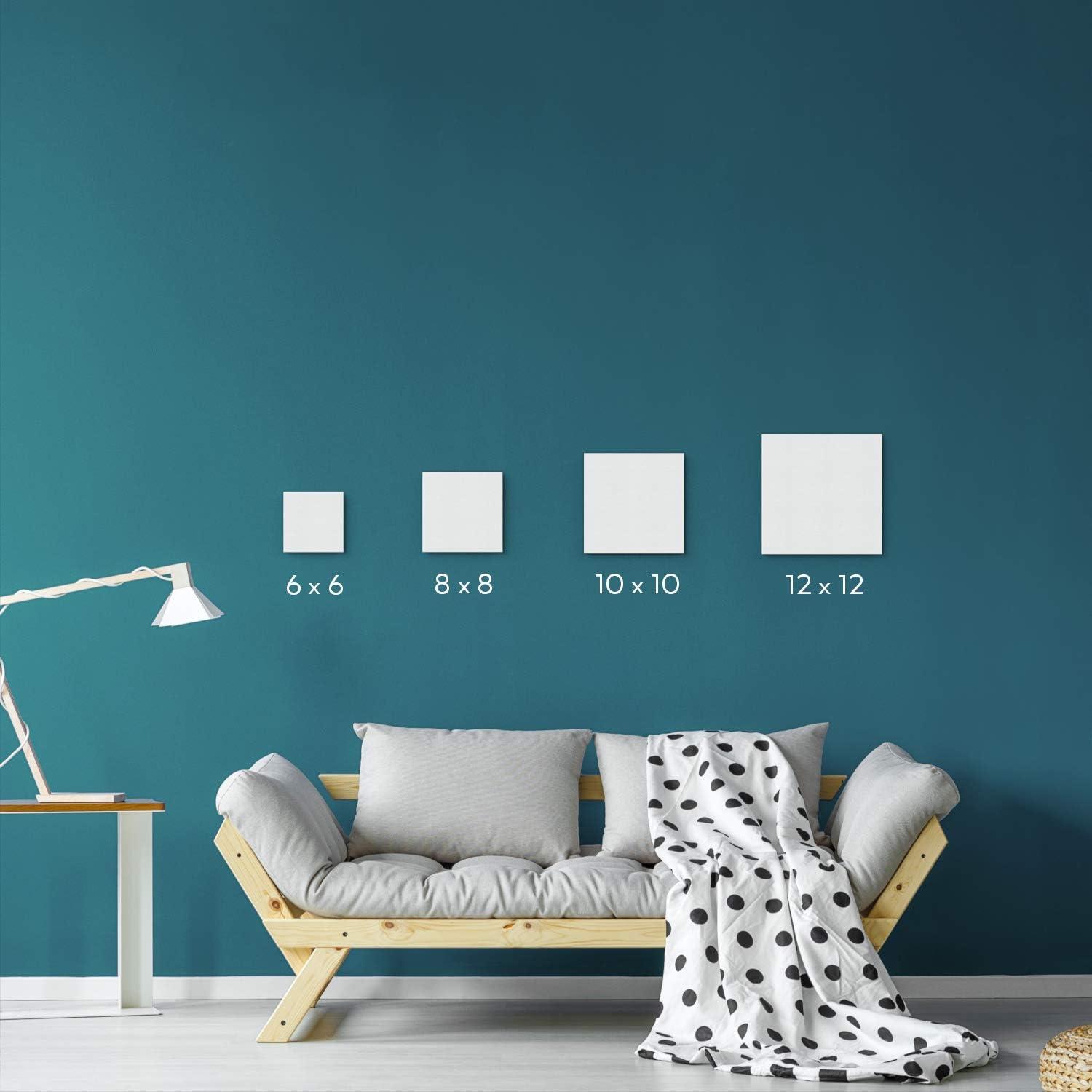 ARTEZA Canvas Boards for Painting, 8 x 10 Inches, Pack of 28, Blank White Canvas Panels for Acrylic, Oil and Gouache Painting(6 x 6 (Pack of 14))