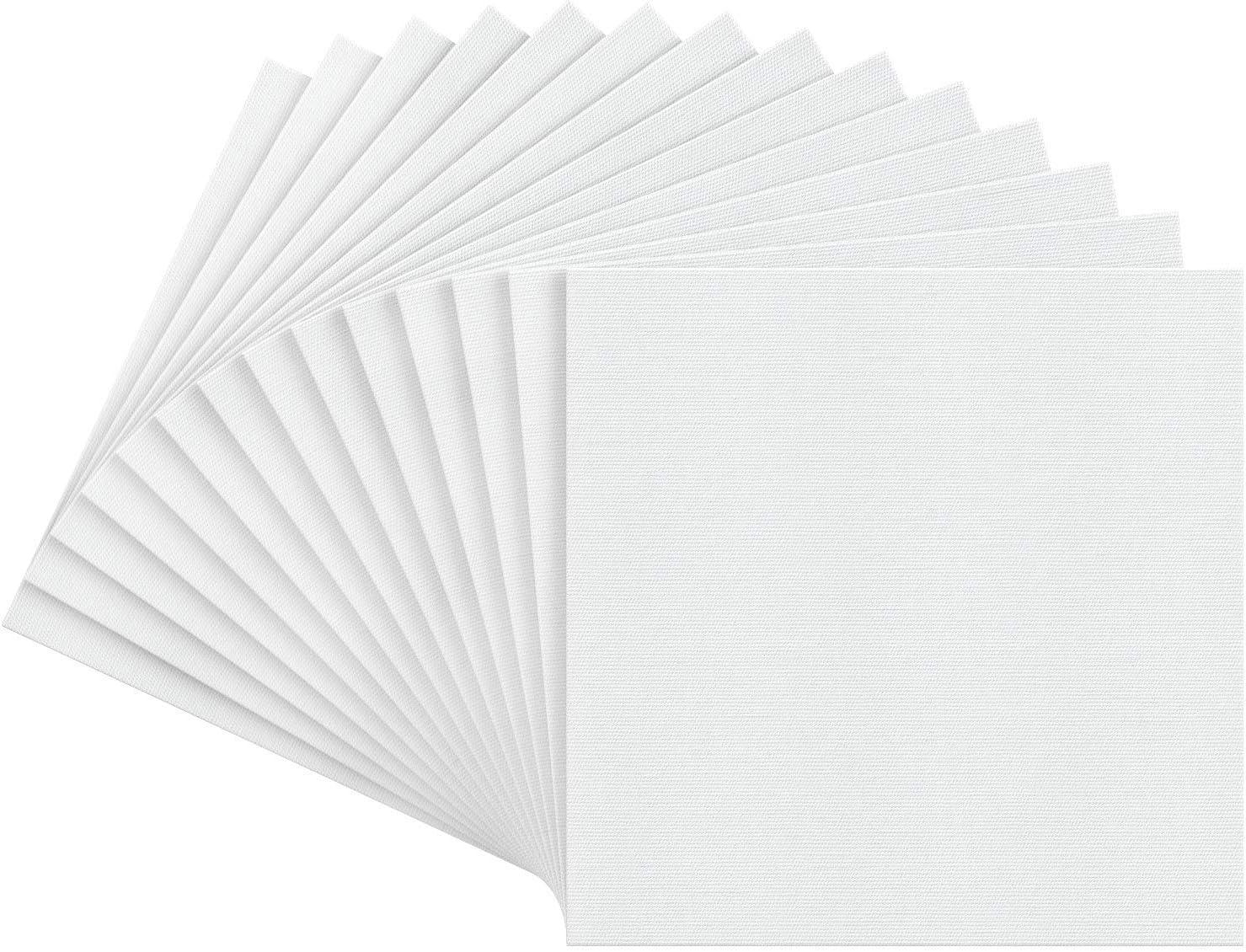 ARTEZA Canvas Boards for Painting, 5 x 7 Inches, Pack of 14, Blank White Small Canvas Panels for Acrylic, Oil and Gouache Painting(12″x12″)