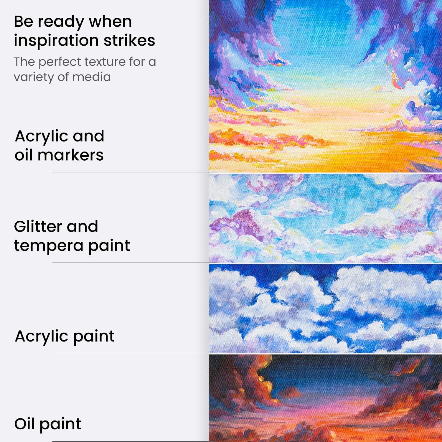 ARTEZA Canvas Pad 9×12 Inches Pack of 1 – 10 Glue-Bound Sheets of Pre-Primed Canvas Paper for Acrylic, Oil and Mixed Media Painting(9 x 12 (Pack of 2))