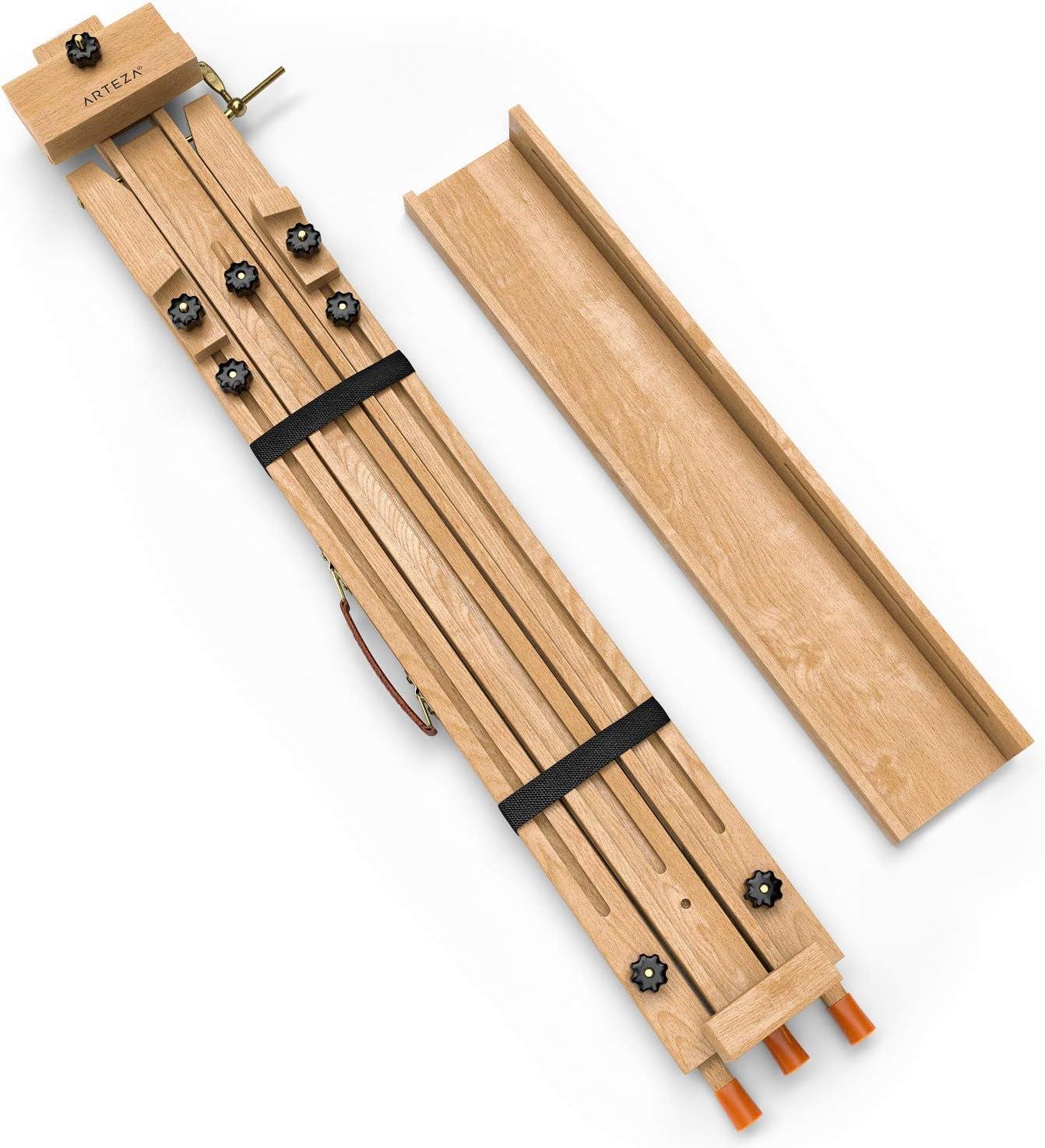 ARTEZA Easel Stand 37.4×39.4×78.3″, Tripod Beechwood Display Stand with Steel Fittings for Painting & Displaying Artwork