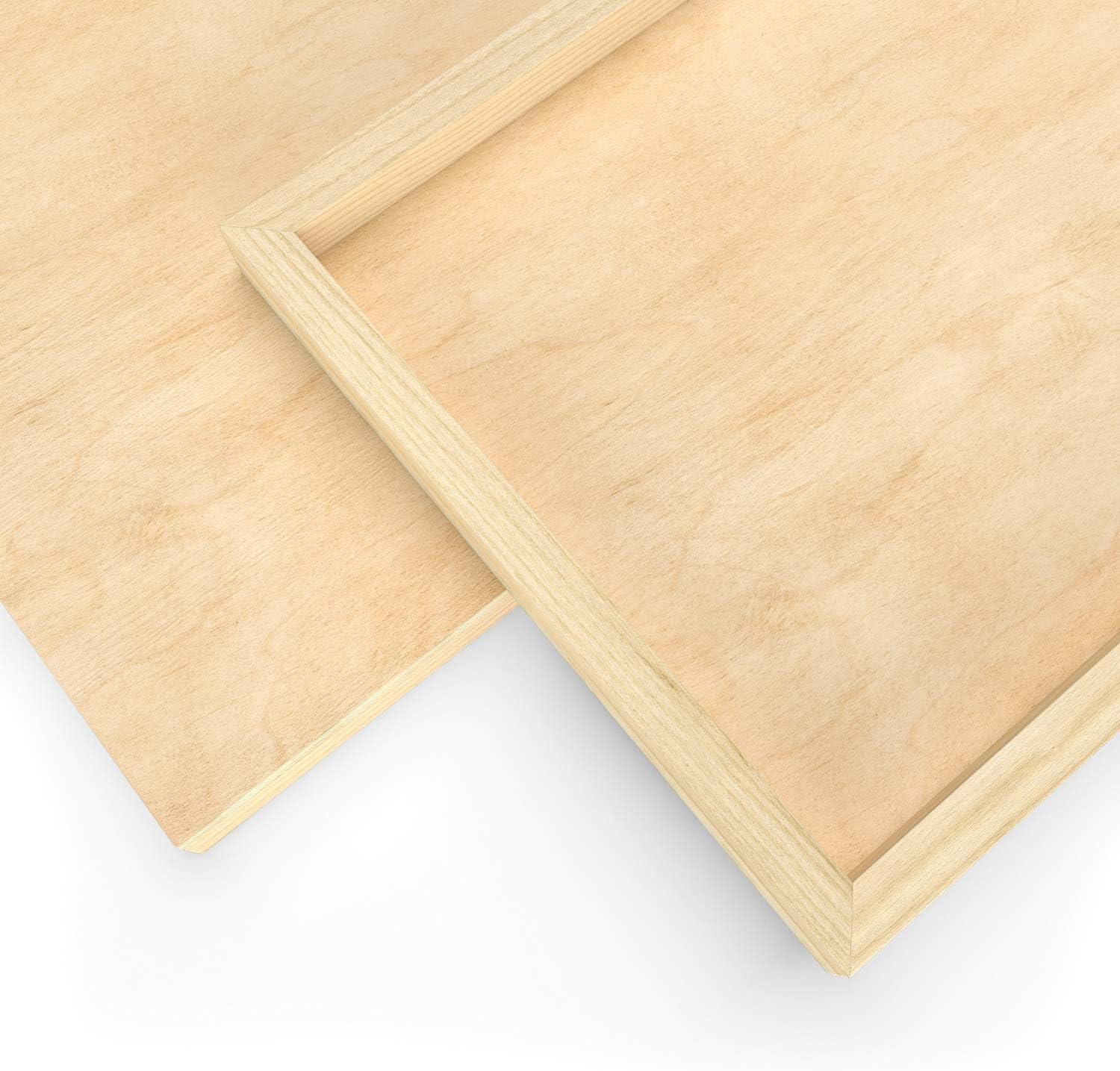 ARTEZA Wooden Canvas Board, 9×12 Inch, Pack of 5 | Cradled Birch Wood Panels for Painting, Acrylic Pouring, Encaustic Art & Wood Burning(8×10 Inch)
