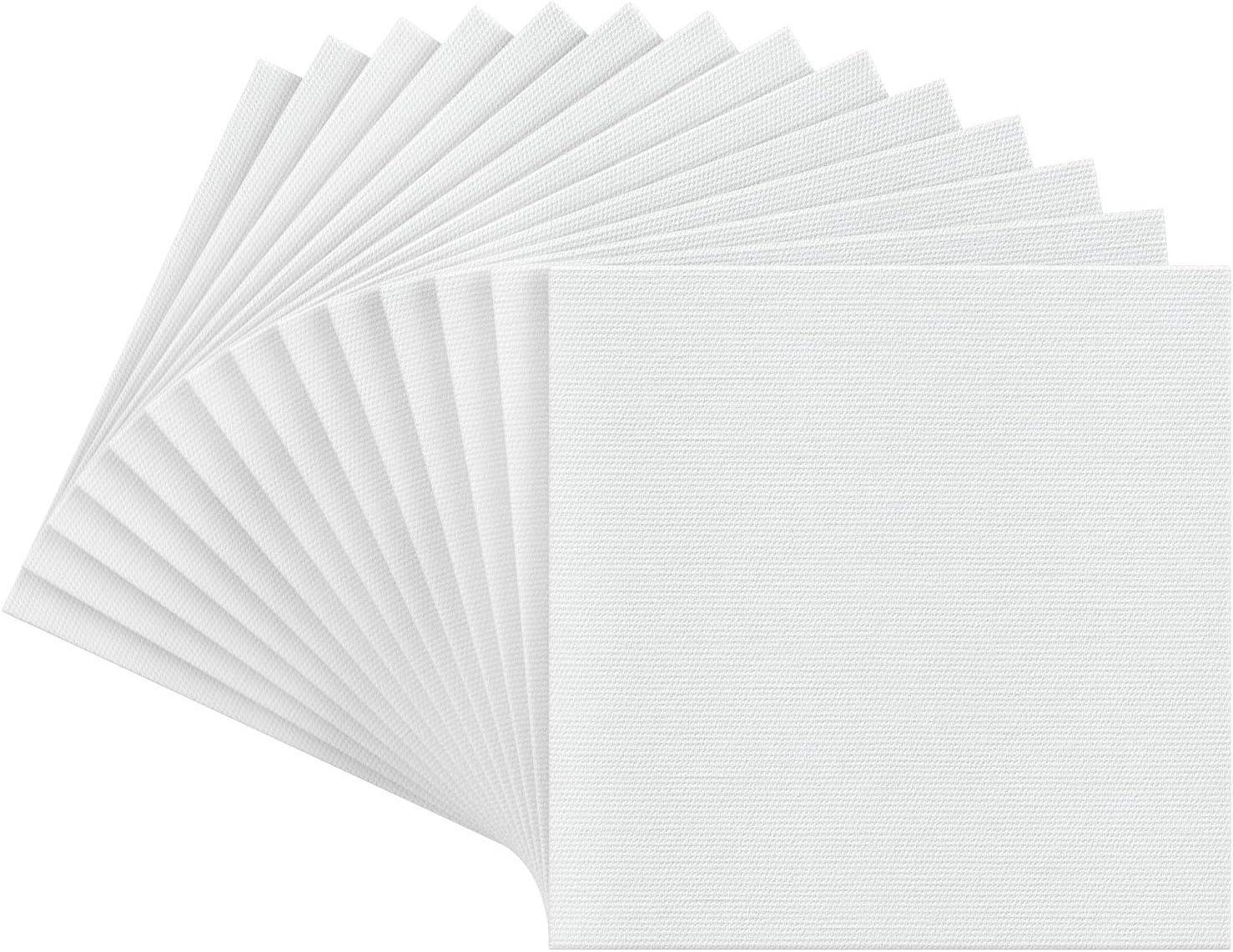 ARTEZA Canvas Boards for Painting, 8 x 10 Inches, Pack of 28, Blank White Canvas Panels for Acrylic, Oil and Gouache Painting(8 x 8 inch  14 pack)