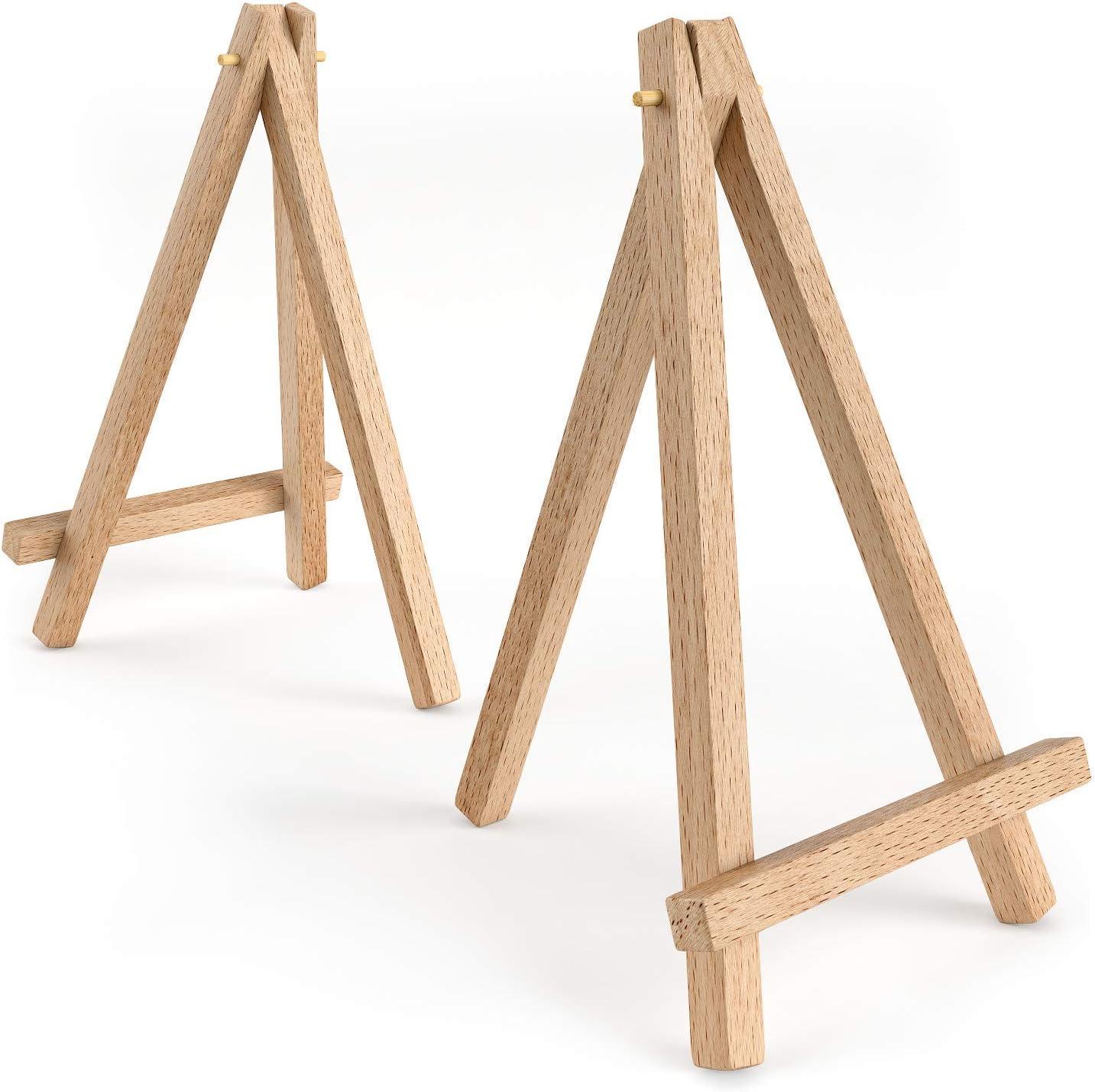 ARTEZA 5 Inch Mini Display Wood Easel, Pack of 40 Art Supplies for Displaying Small Canvases, Business Cards, Photos(Pack 8)