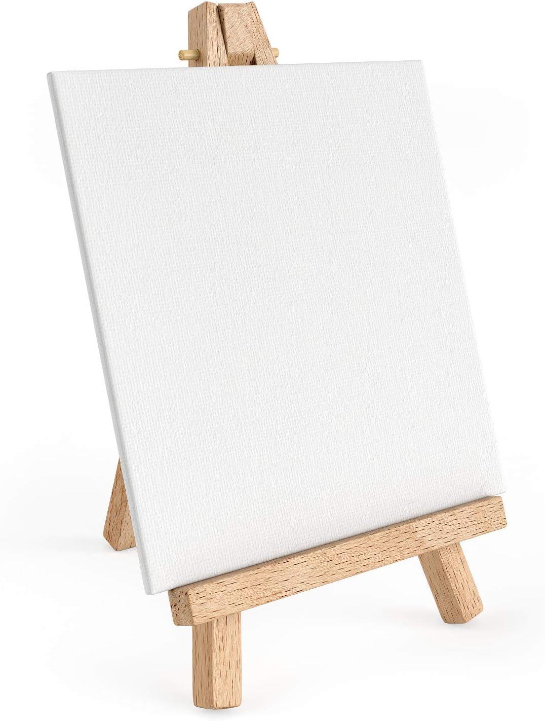 ARTEZA 5 Inch Mini Display Wood Easel, Pack of 40 Art Supplies for Displaying Small Canvases, Business Cards, Photos(Pack 8)