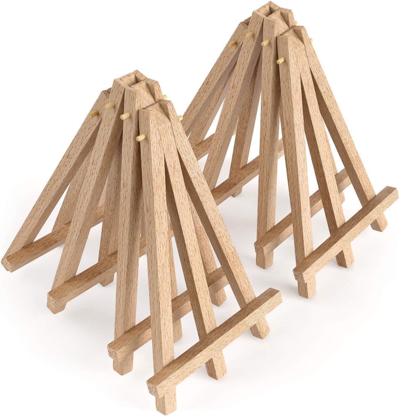 ARTEZA 5 Inch Mini Display Wood Easel, Pack of 40 Art Supplies for Displaying Small Canvases, Business Cards, Photos(Pack 8)
