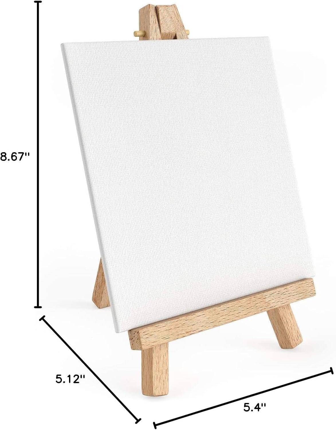 ARTEZA 5 Inch Mini Display Wood Easel, Pack of 40 Art Supplies for Displaying Small Canvases, Business Cards, Photos(Pack 8)