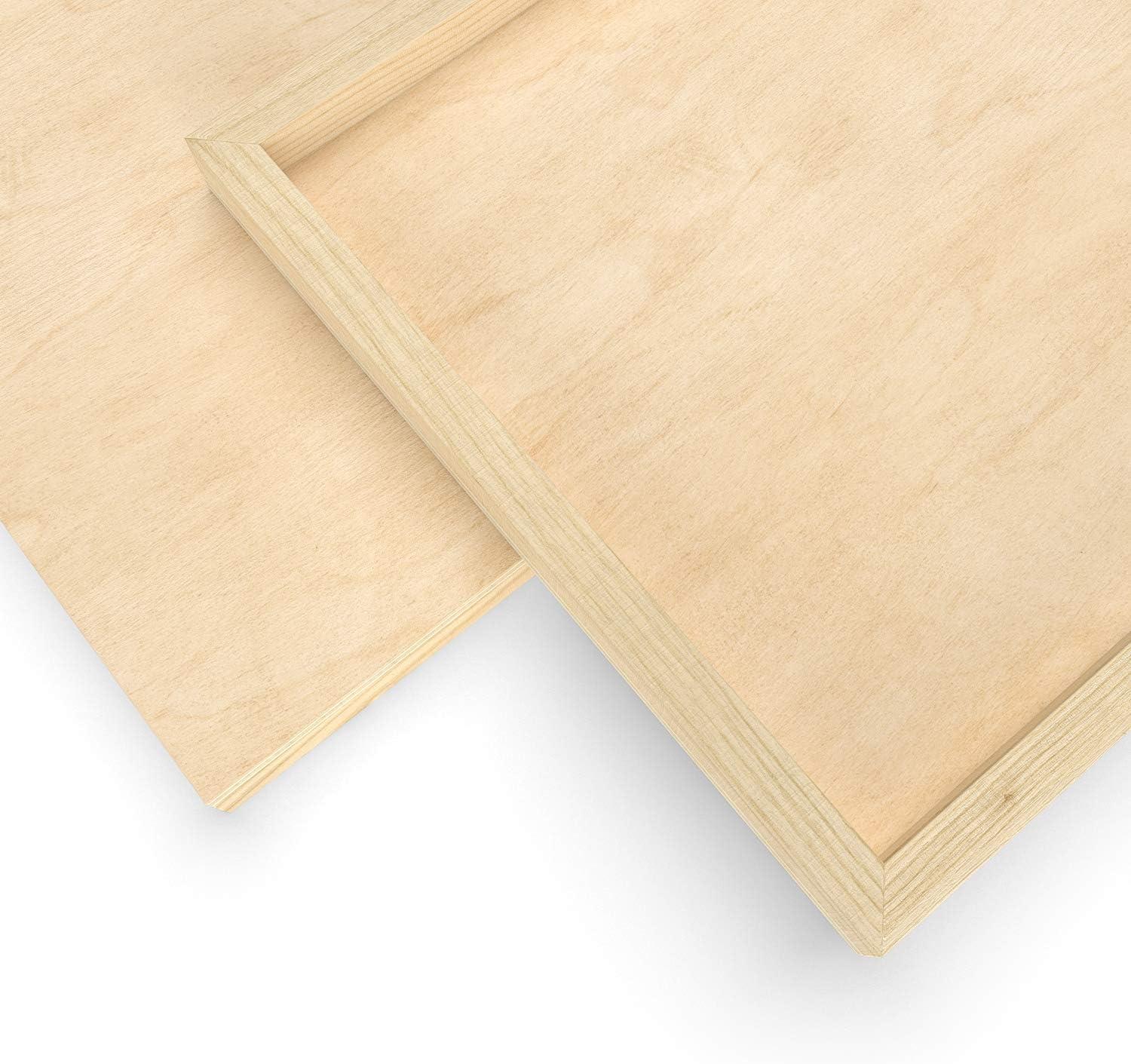 ARTEZA Wooden Canvas Board, 9×12 Inch, Pack of 5 | Cradled Birch Wood Panels for Painting, Acrylic Pouring, Encaustic Art & Wood Burning(9×12 Inch)