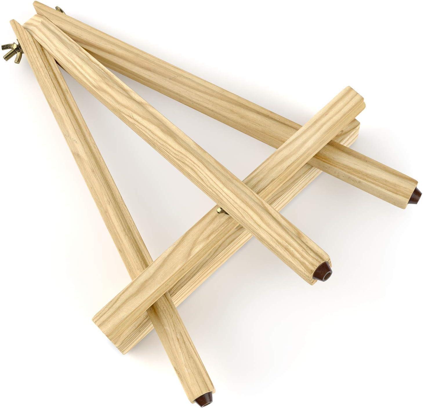ARTEZA Tripod Easel, Pack of 6, 12 Inches, Natural Pine Wood Finish for Small to Medium Canvases with Non-Slip Legs