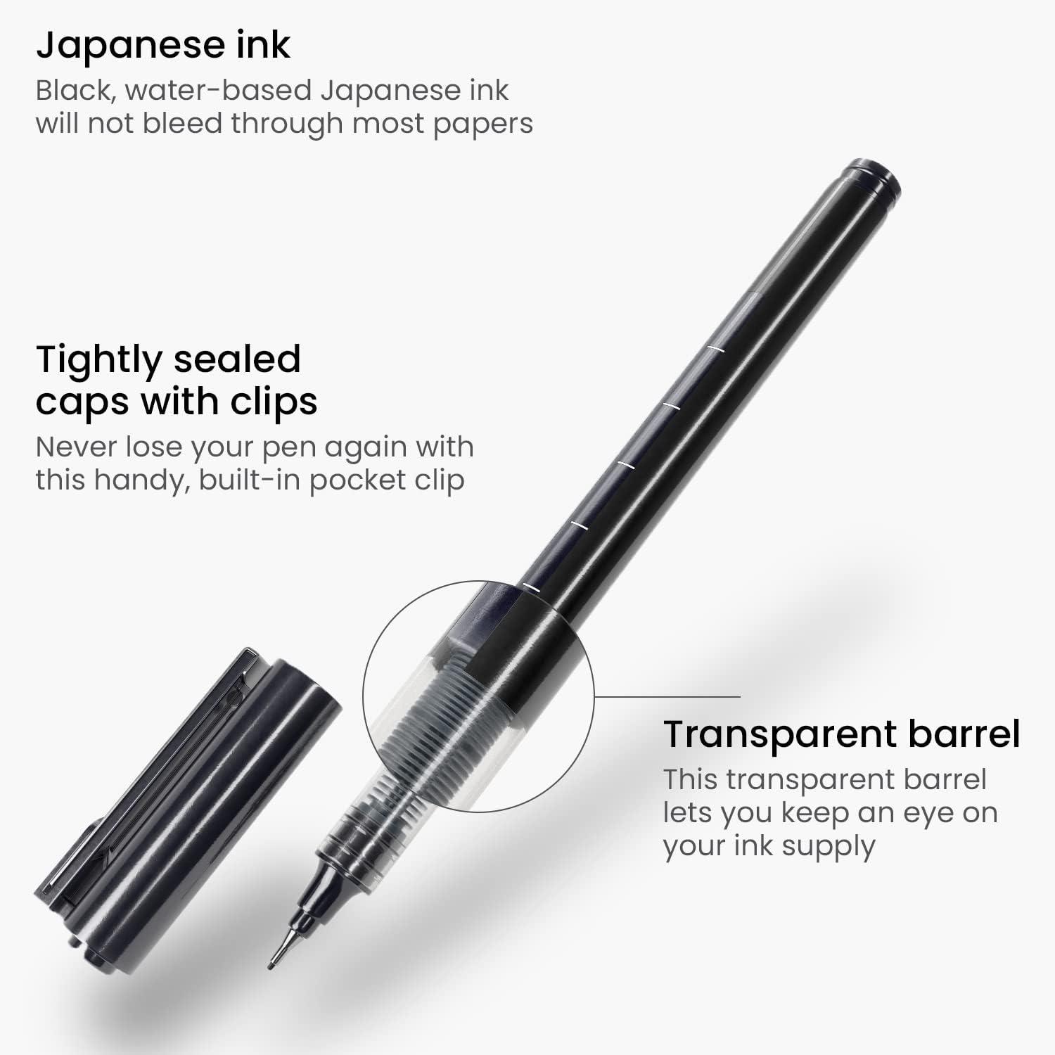 ARTEZA Micro-Line Ink Pens, Set of 9, Black Fineliners with Japanese Archival Ink, Art Supplies for Comic Artists and Illustrators(1 Count (Pack of 5))