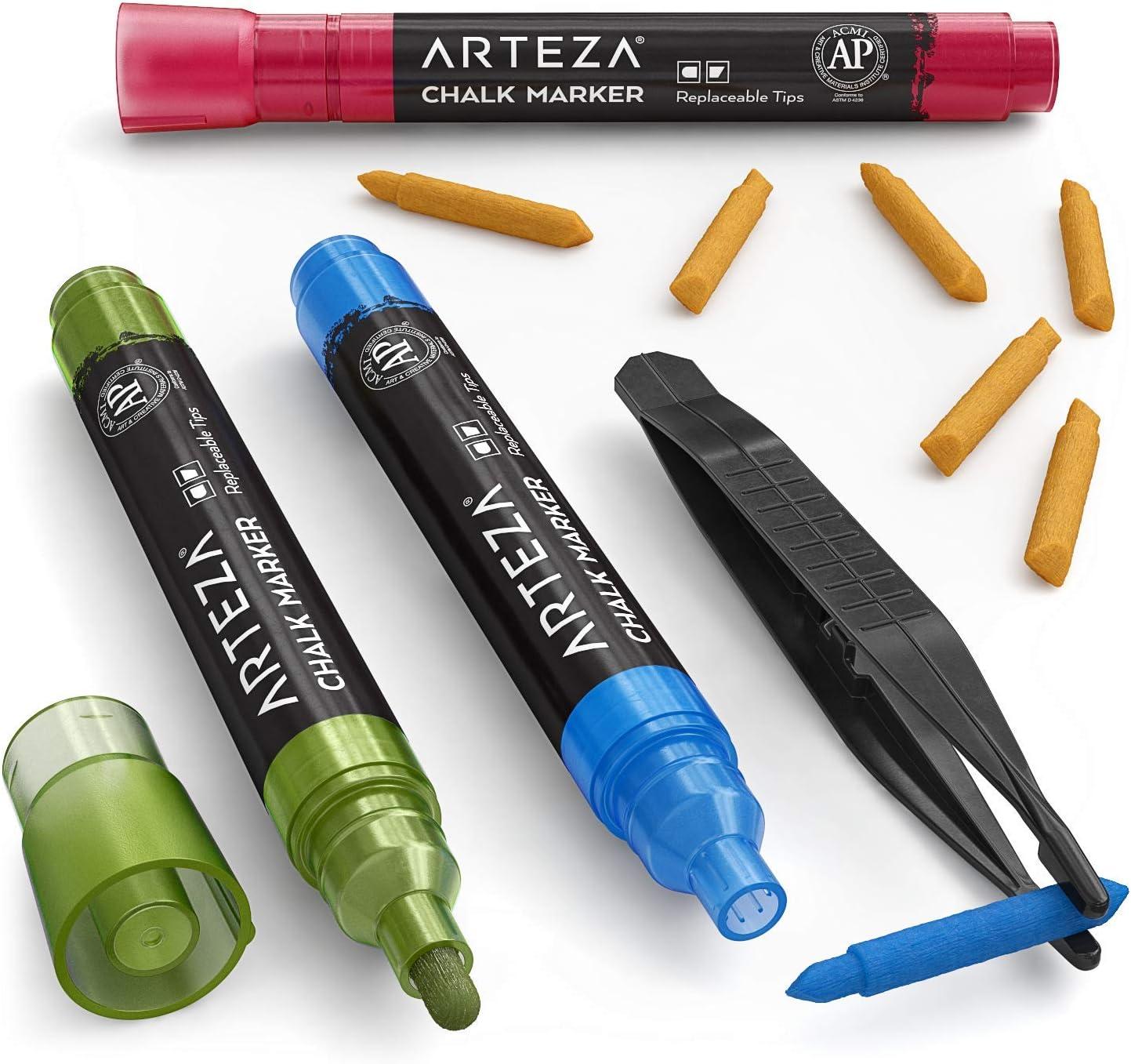 ARTEZA Liquid Chalk Markers, Set of 8, Metallic Colors, Erasable(Multicolor)