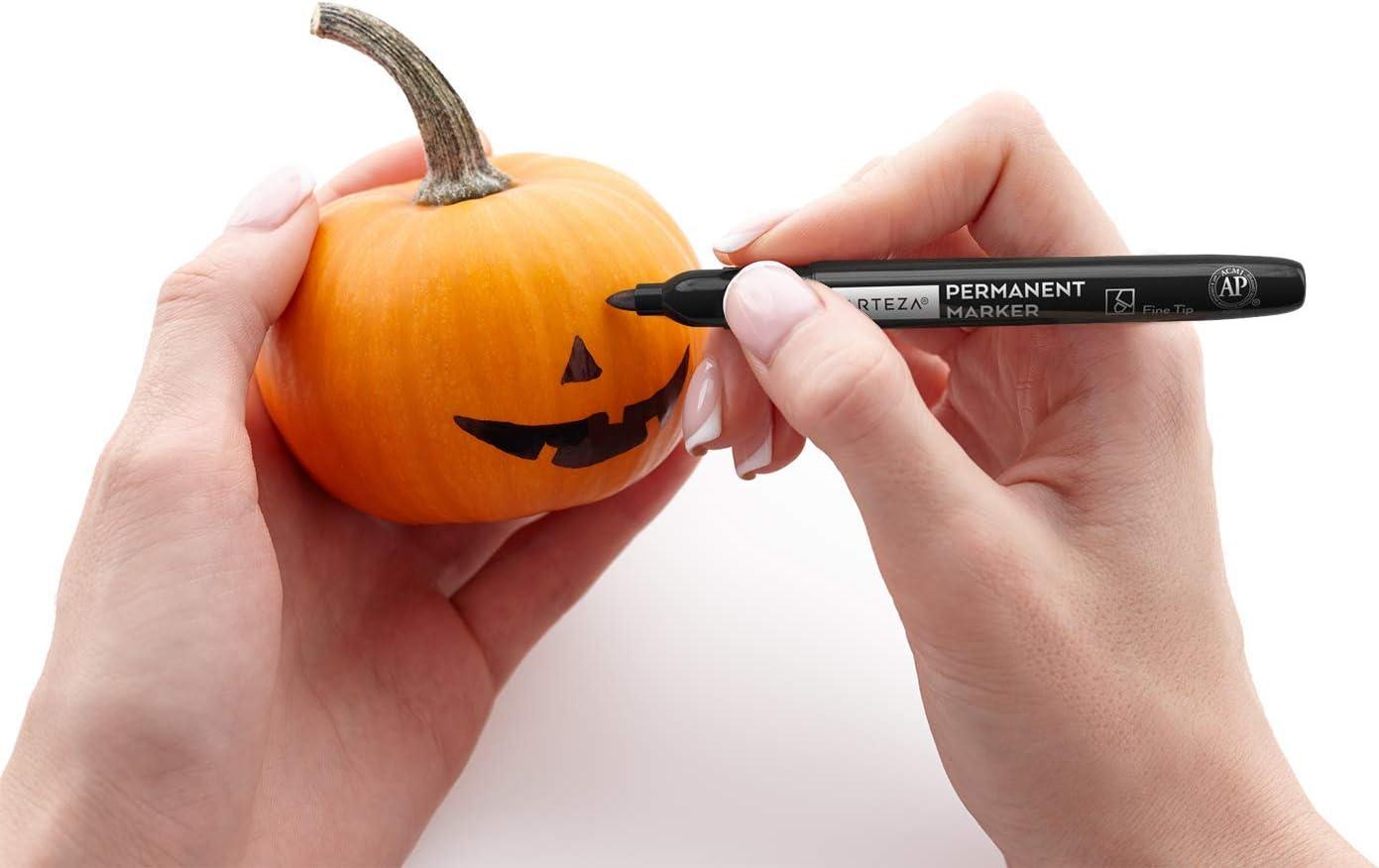 ARTEZA Permanent Markers in Bulk, Set of 60, Black & Blue, Fine Tip(Black)