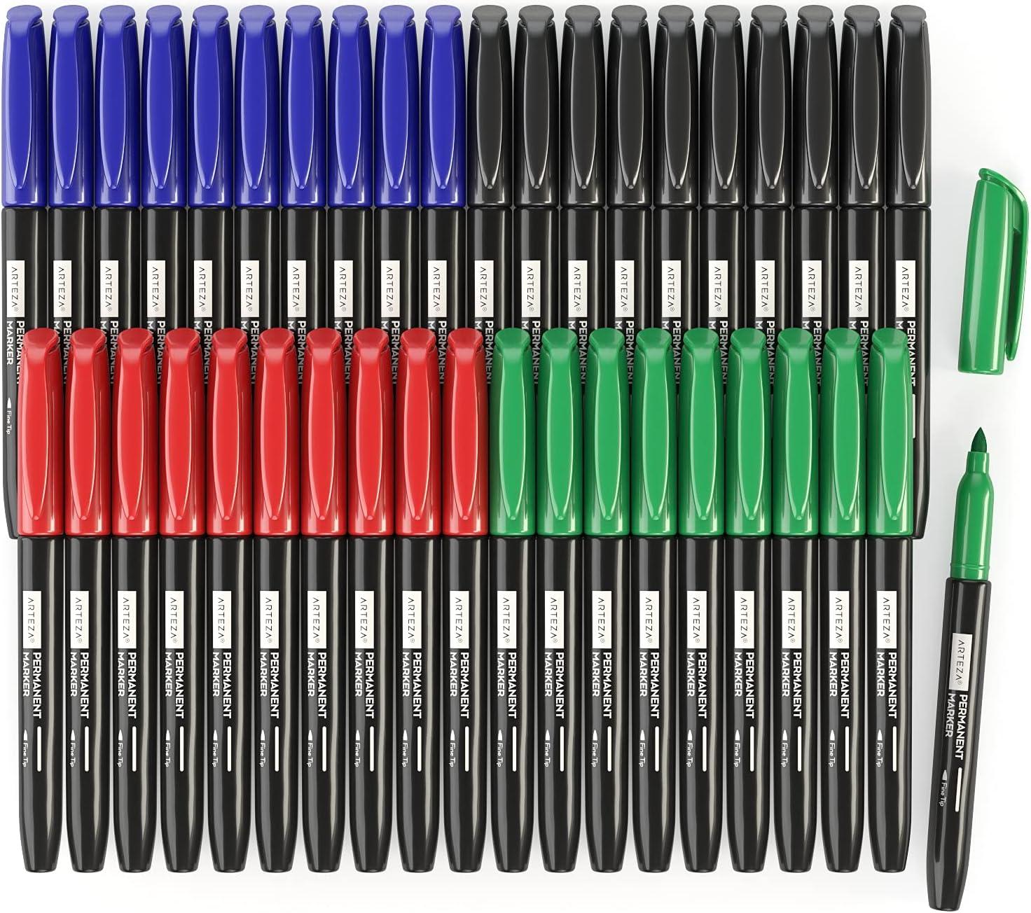 ARTEZA Permanent Markers, Set of 24, Fine Tip, Retro Pop Colors(Set 40  4 Classic Colors)