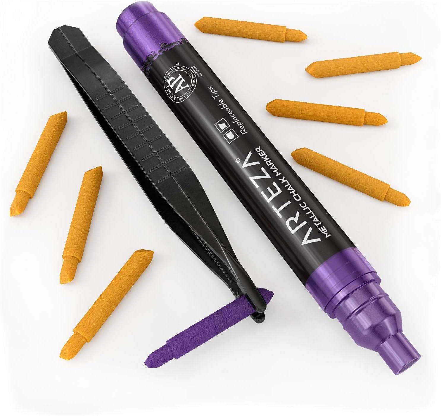 ARTEZA Liquid Chalk Markers, Set of 8, Metallic Colors, Erasable(Metallic)