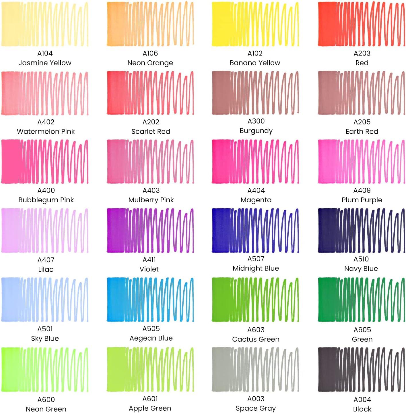 ARTEZA Permanent Markers, Set of 24, Fine Tip, Retro Pop Colors(24 Retro Pop Colors)