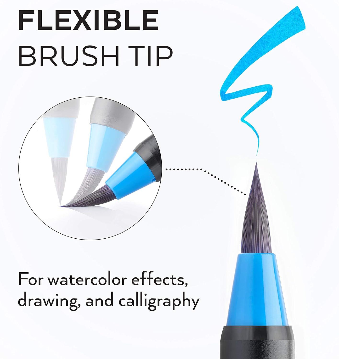 ARTEZA Watercolor Paint Pens, 24 Watercolor Brush Pens with Flexible Nylon Brush Tips, Paint Markers for Artists, and Beginners(Artistic)