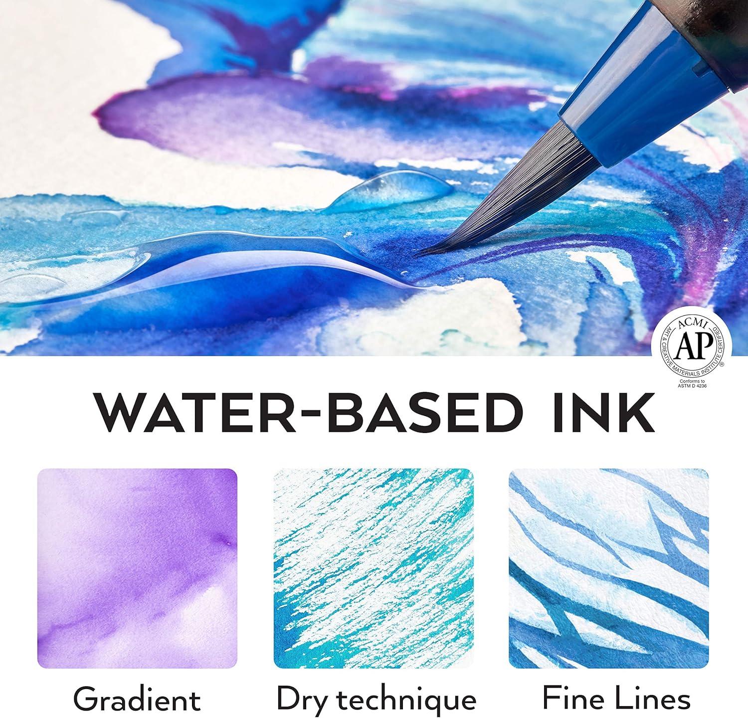 ARTEZA Watercolor Paint Pens, 24 Watercolor Brush Pens with Flexible Nylon Brush Tips, Paint Markers for Artists, and Beginners(Artistic)