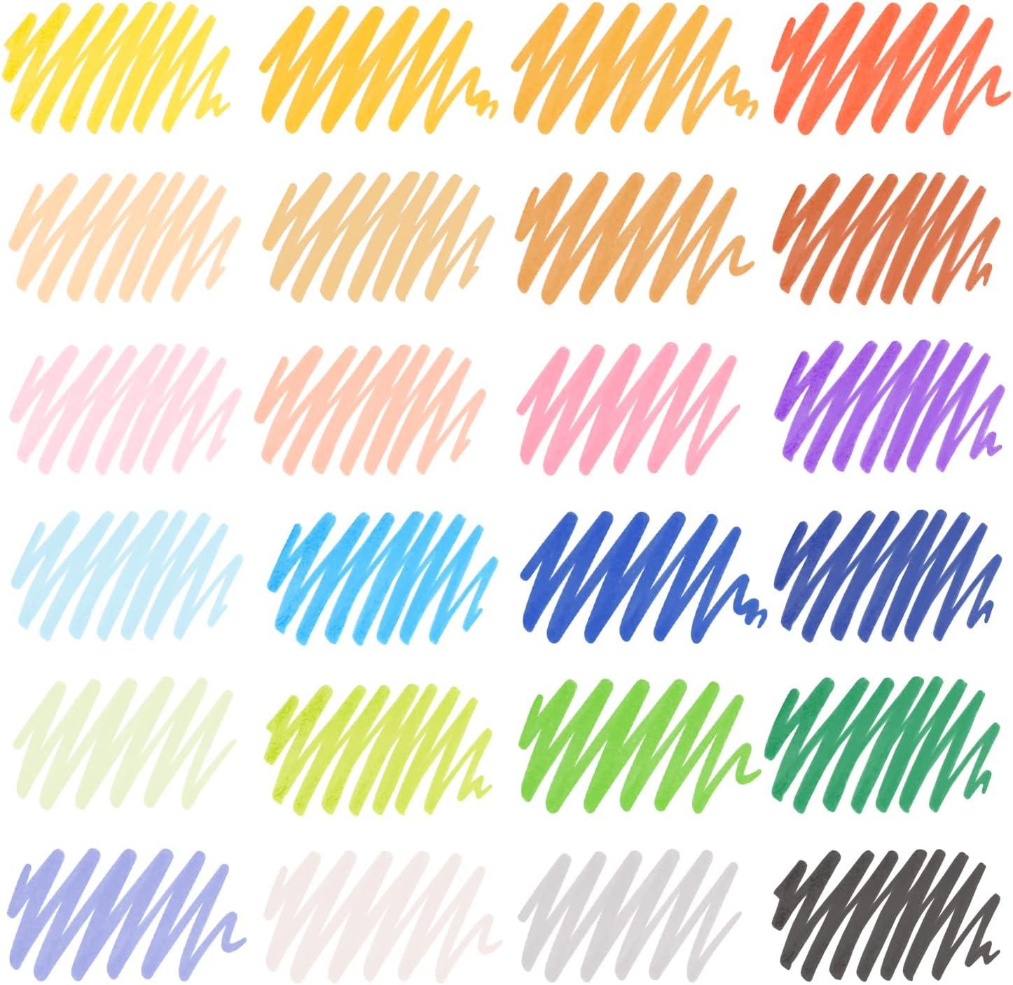 ARTEZA Felt-Tip Brush Pens, Set of 12 Nontoxic Black Markers, Quick-Dry and Smear-Proof(1 Count (Pack of 24))
