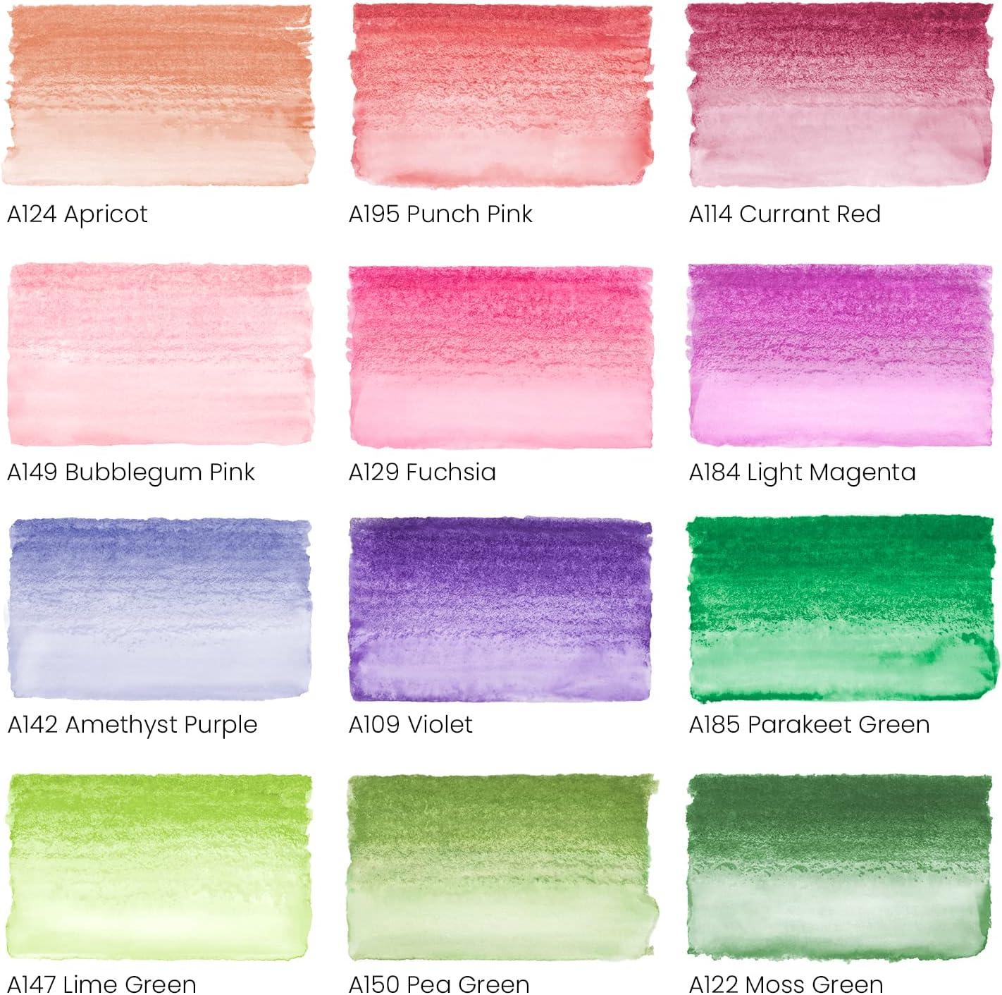 ARTEZA 12 Watercolor Pens for Artists, Landscape Tones Real Brush Pens, Blendable Watercolor Markers for Adults(Flower Colors)