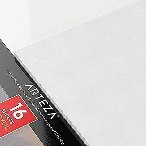 Arteza Acrylic Paint and Pad Bundle, 60 Assorted Colors, 2 Heavyweight 11 x 14 Acrylic Pads, 16 Sheets Each, Painting Art Supplies for Artist, Hobby Painters & Beginners