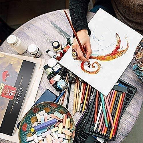 Arteza Acrylic Paint and Pad Bundle, 60 Assorted Colors, 2 Heavyweight 11 x 14 Acrylic Pads, 16 Sheets Each, Painting Art Supplies for Artist, Hobby Painters & Beginners