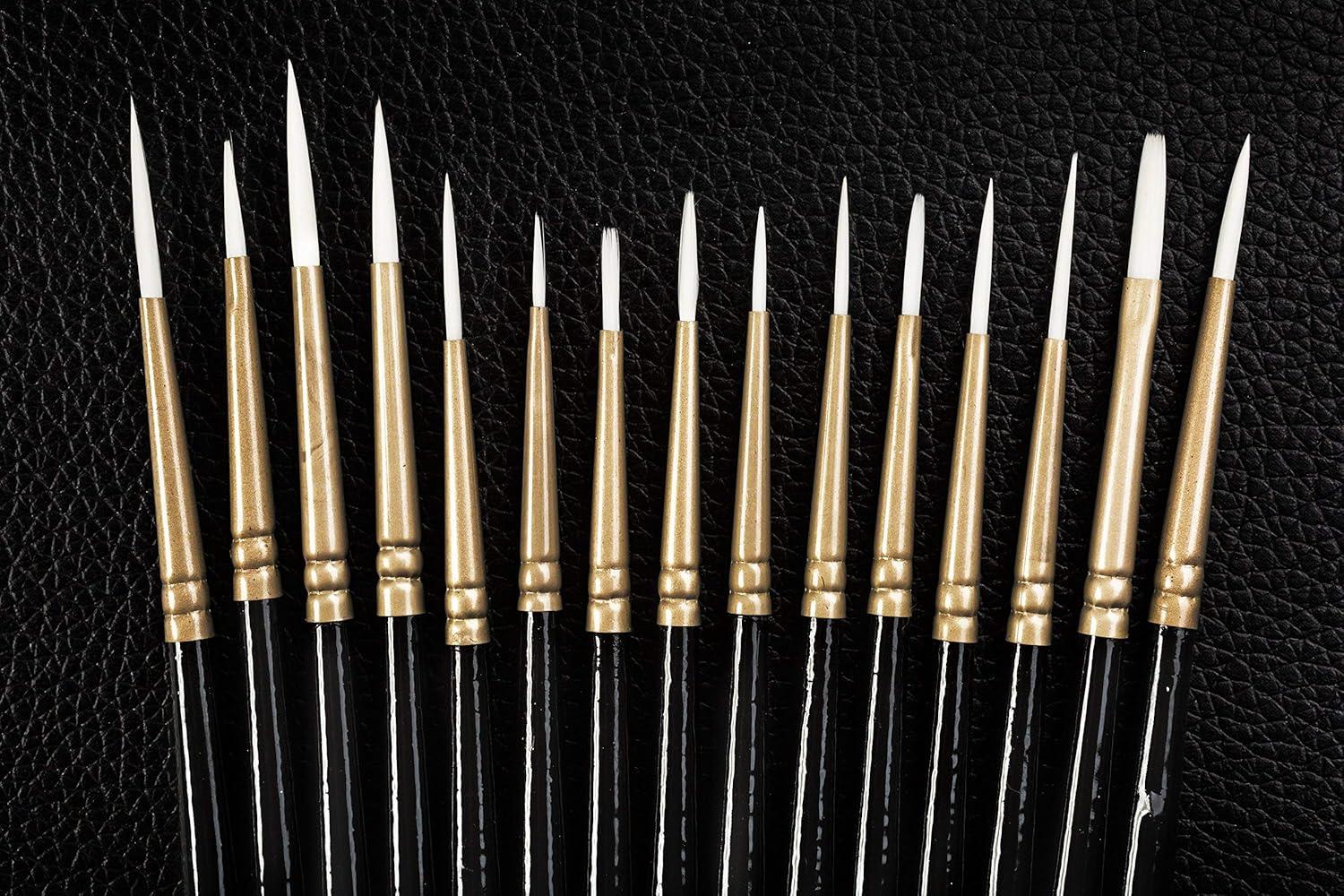 Arteza Acrylic Paint Set and Detail Paint Brushes, Painting Art Supplies for Artist, Hobby Painters & Beginners