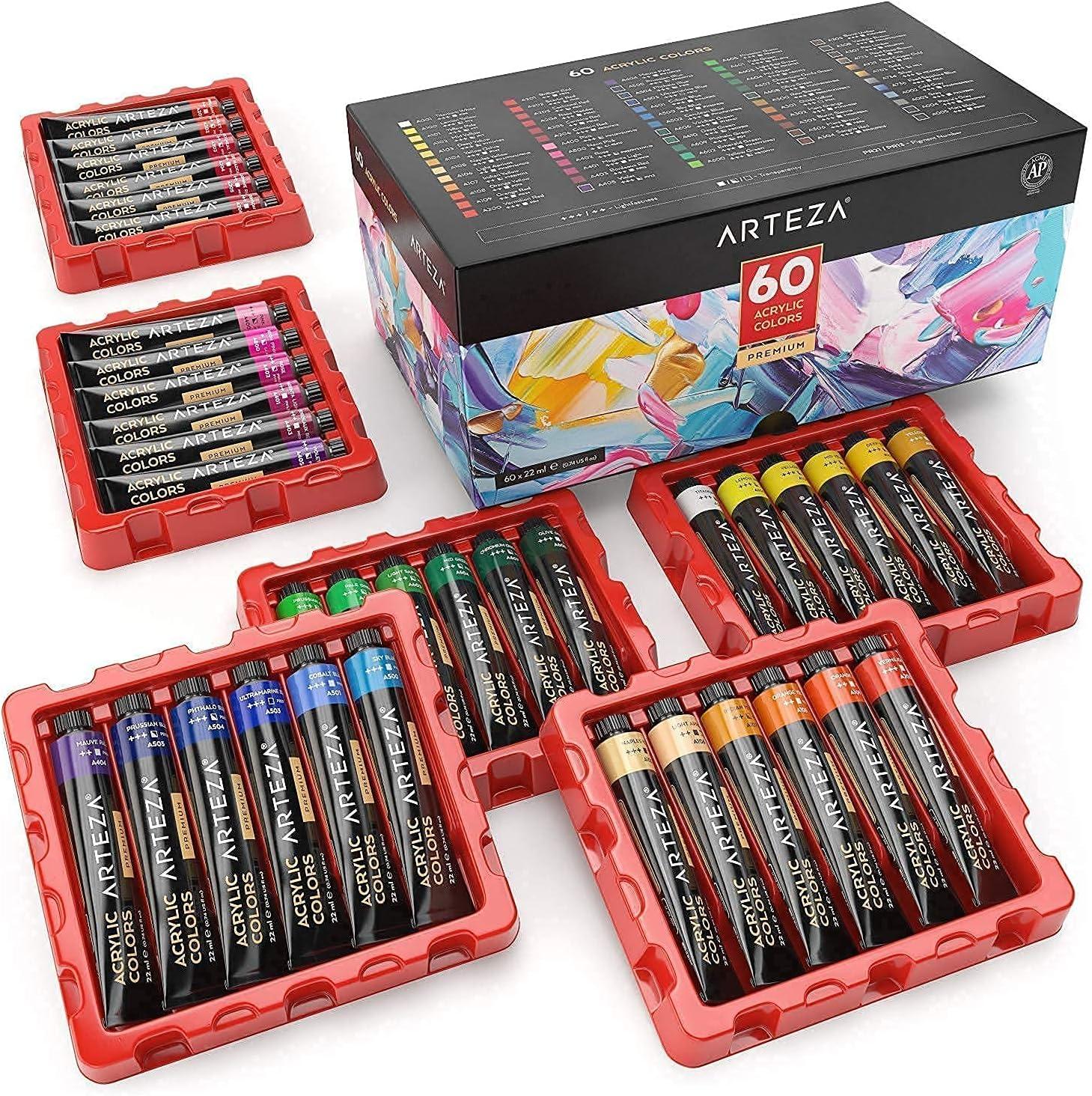 ARTEZA Acrylic markers and Paint Bundle, Painting Art Supplies for Artist, Hobby Painters & Beginners